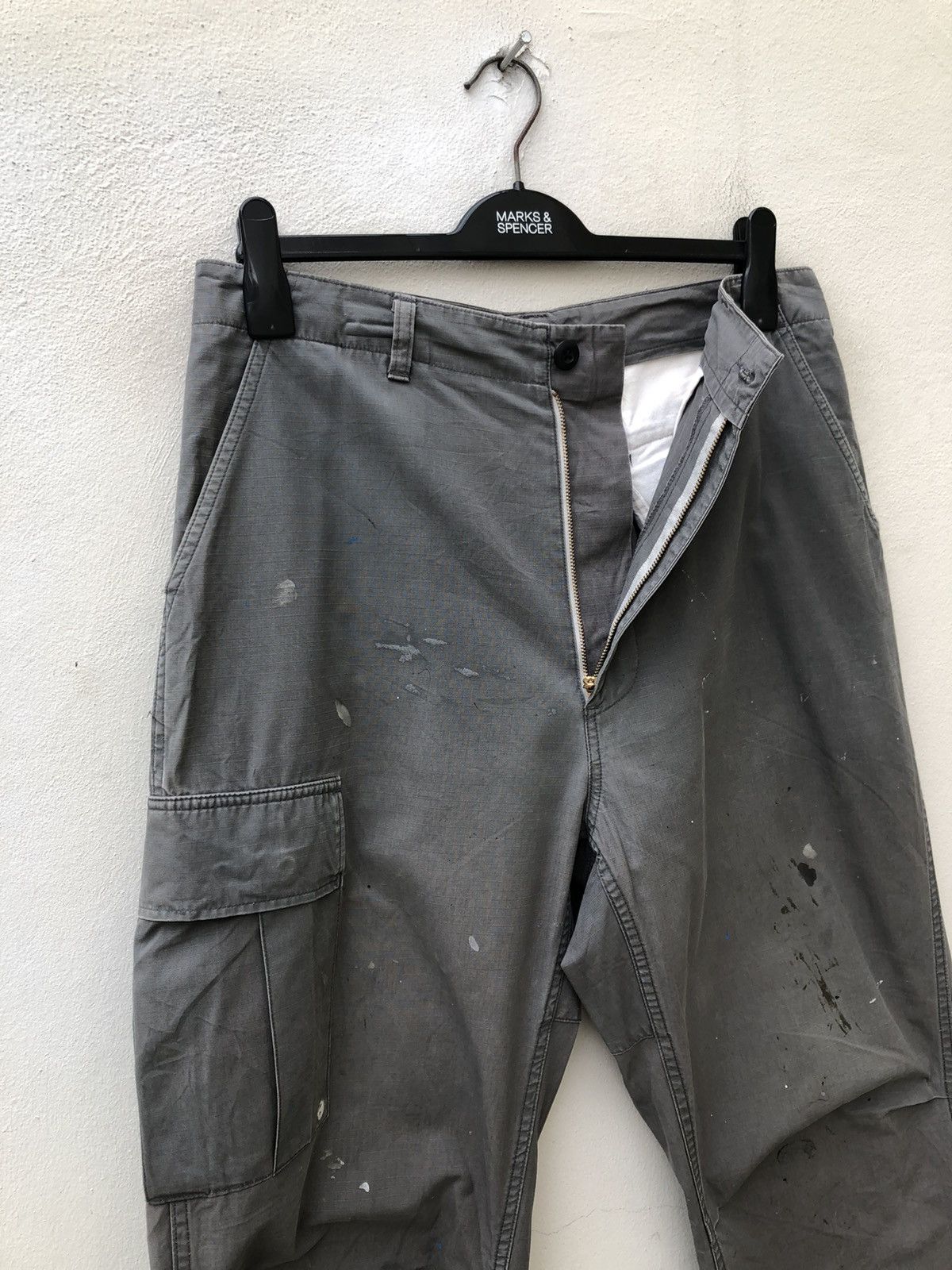 Japanese Brand × MasterPiece Vintage Masterpiece Japan Paint Splattered Cargo Trouser Size US 32 / EU 48 - 3 Thumbnail
