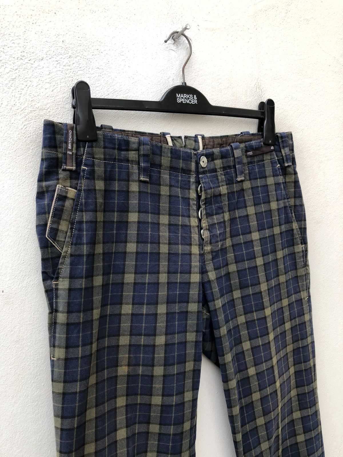 PT Torino PT01 Cropped Checkered Trouser Pant Size US 32 / EU 48 - 3 Thumbnail