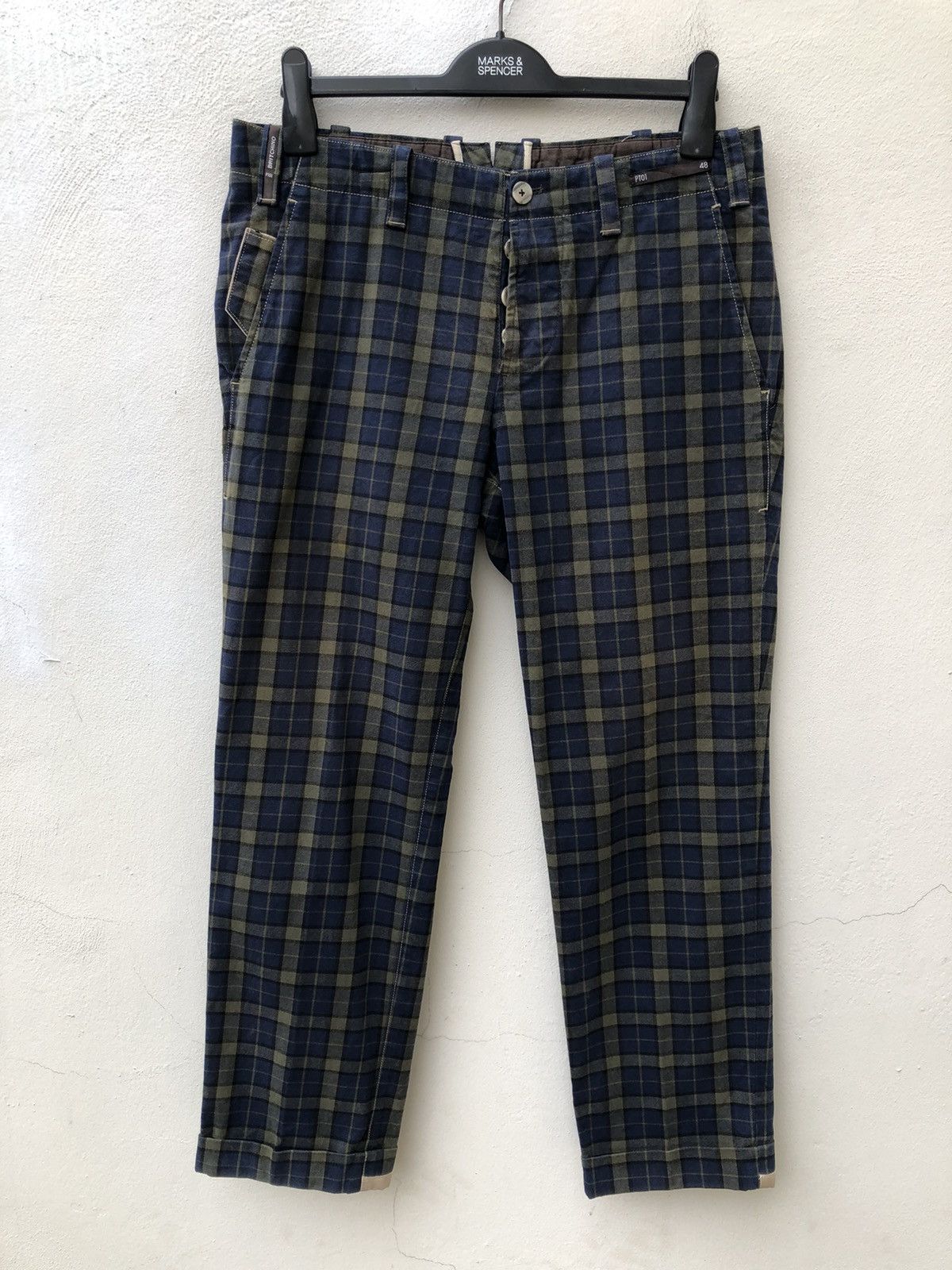 PT Torino PT01 Cropped Checkered Trouser Pant Size US 32 / EU 48 - 1 Thumbnail