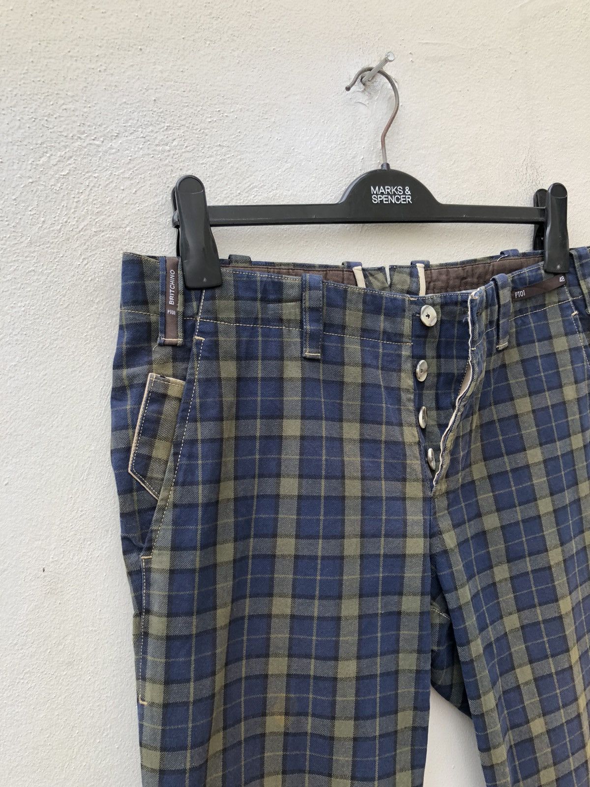 PT Torino PT01 Cropped Checkered Trouser Pant Size US 32 / EU 48 - 5 Thumbnail