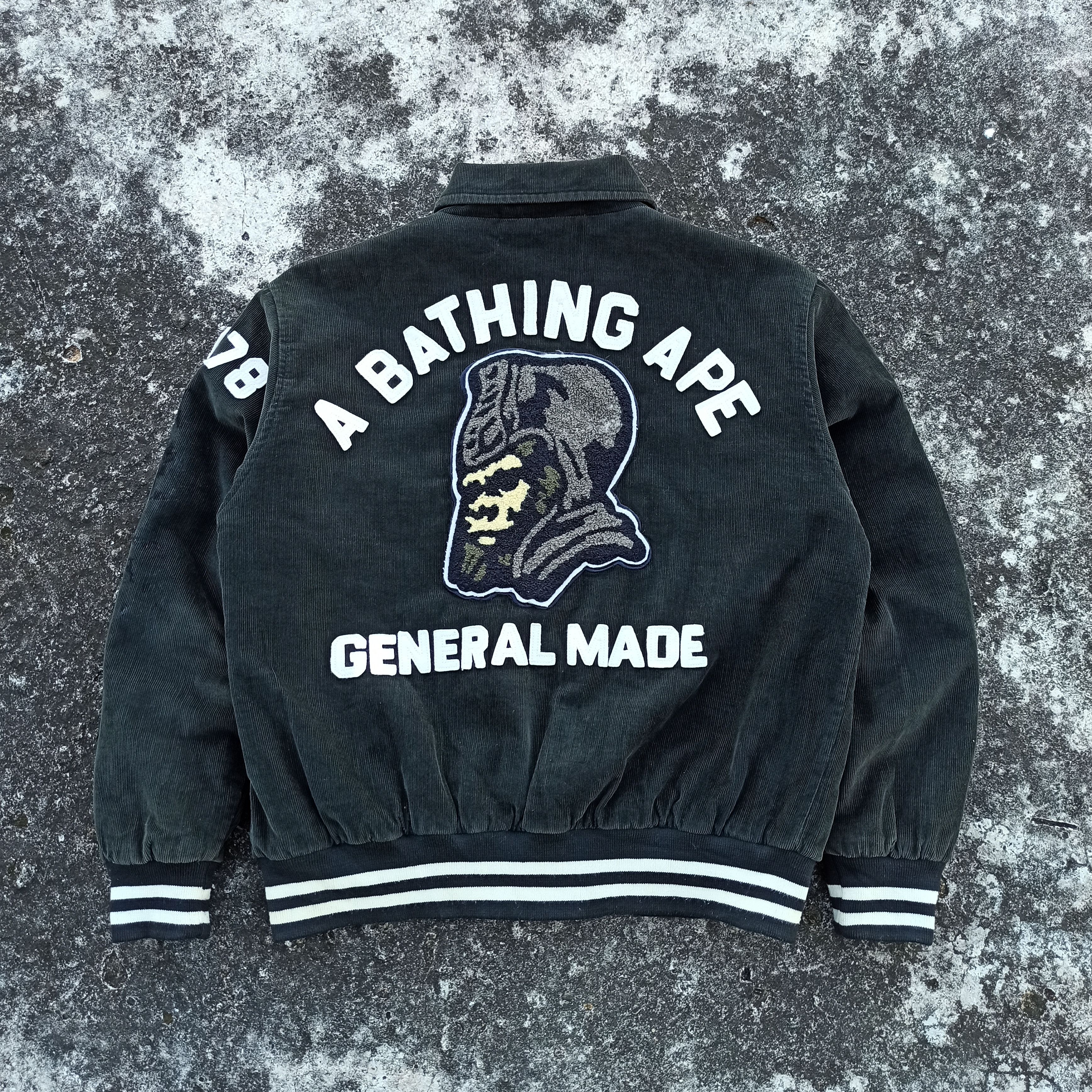 Bape 💥RARE💥Vintage Bape General Made Corduroy Varsity Size US S / EU 44-46 / 1 - 1 Thumbnail