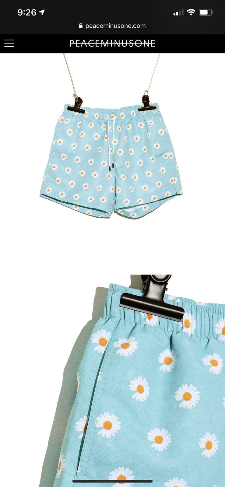 peaceminusone PMO DAISY ALLOVER SHORT PANTS #1 SKY BLUE