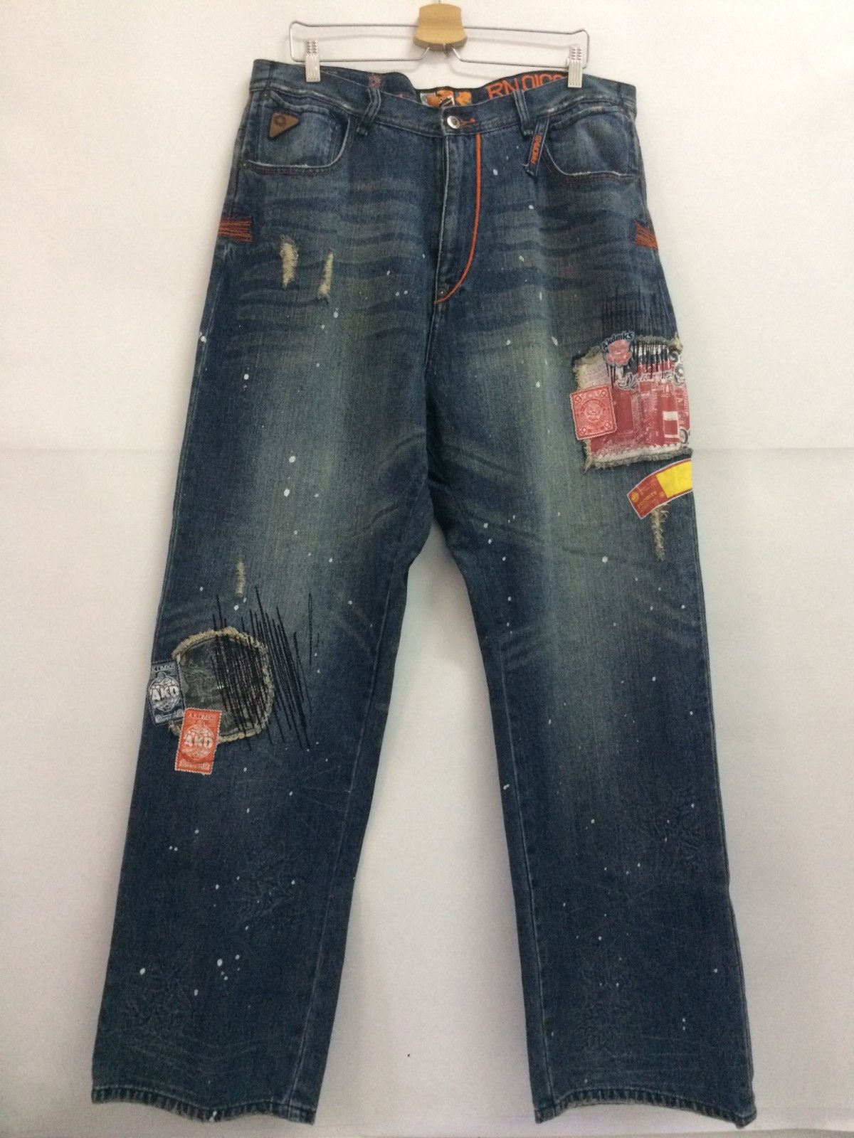 Baggy Akasemiks design patchwork denim pants big saiz