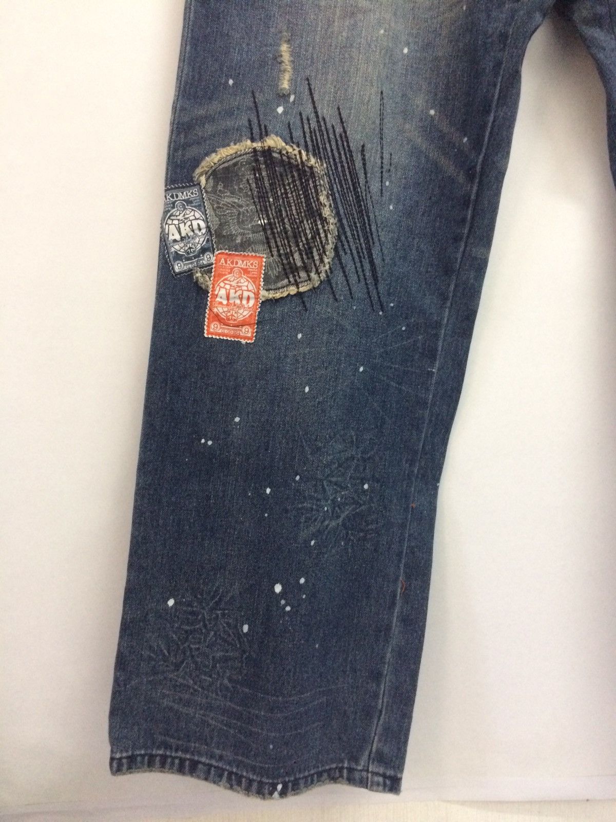 Akademiks × Japanese Brand Baggy Akasemiks design patchwork denim pants big saiz Size US 36 / EU 52 - 3 Thumbnail