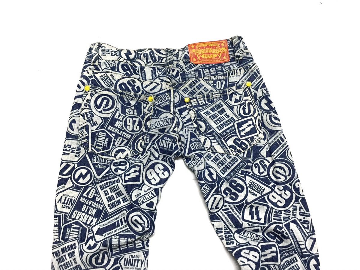 Japanese Brand Vintage Fullprint Punk Hiphop Denim Pants Size US 32 / EU 48 - 4 Thumbnail