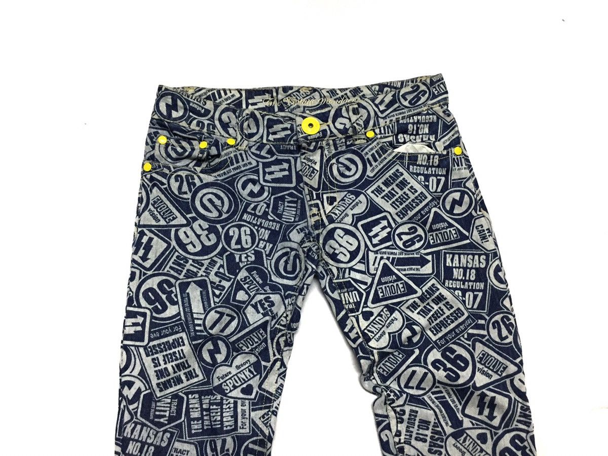 Japanese Brand Vintage Fullprint Punk Hiphop Denim Pants Size US 32 / EU 48 - 3 Thumbnail