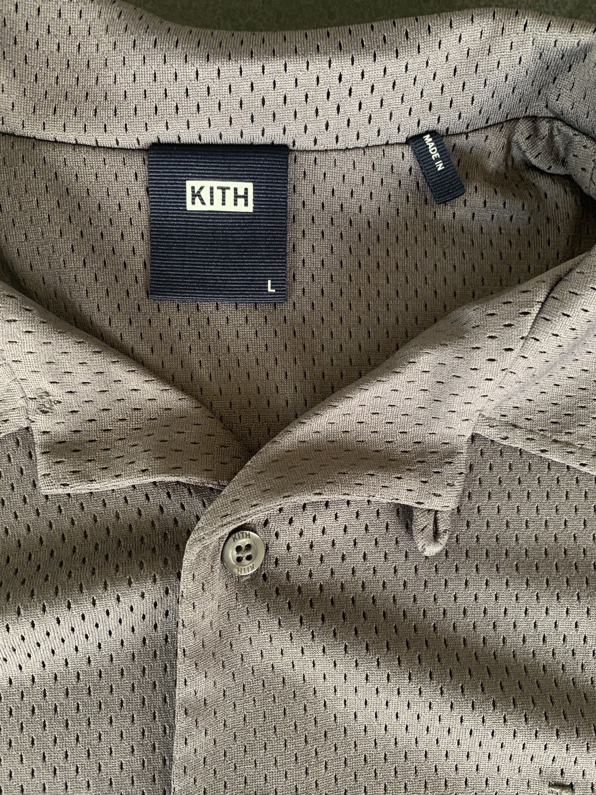 Kith Kith Camp Collar Double Mesh Shirt - Rabbit | Grailed 