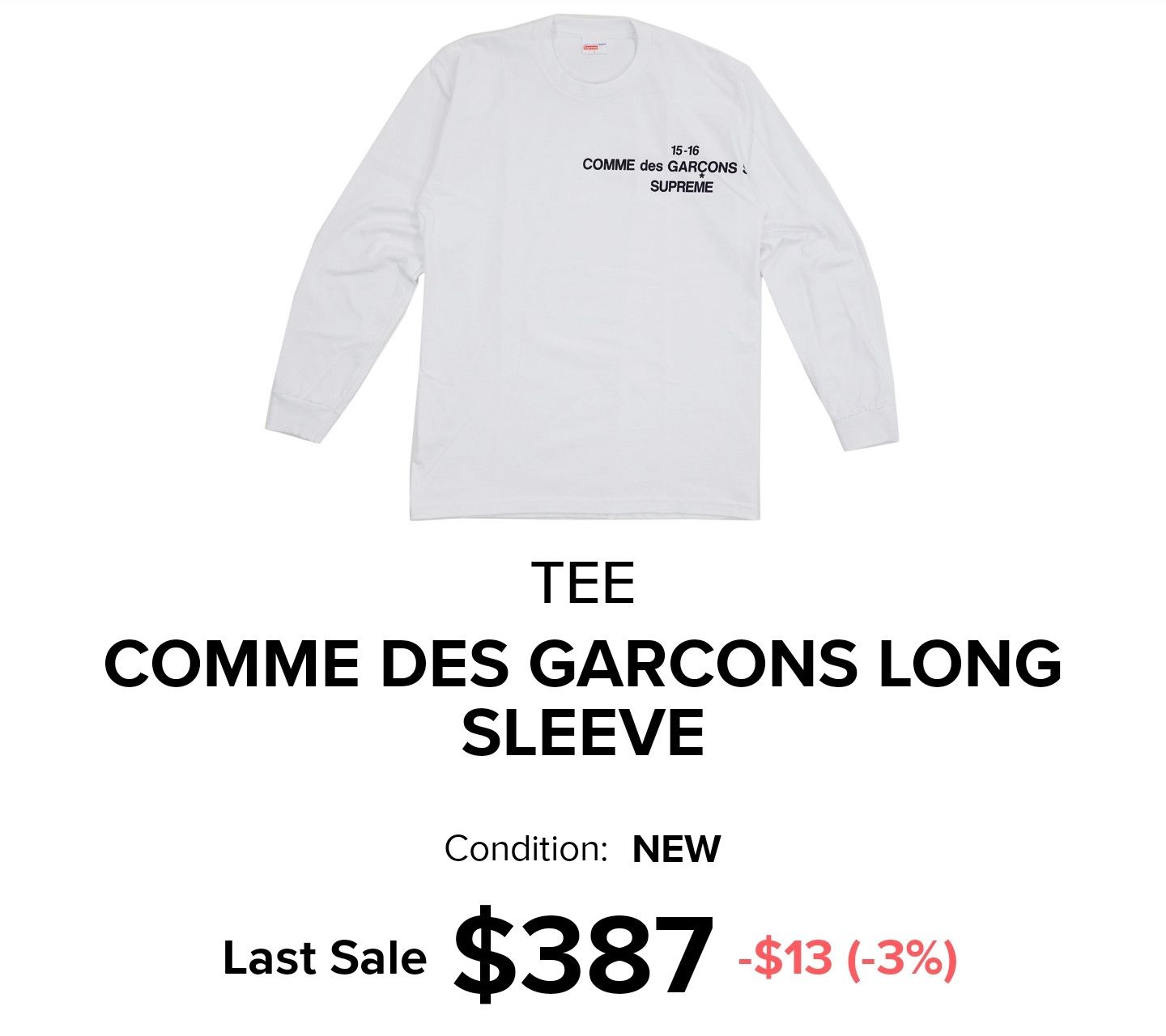 【Supreme×COMME des GARCONS】15AW Logo L/S Supreme Comme Des Garcons Shirt Hooded Sweatshirt cdg black