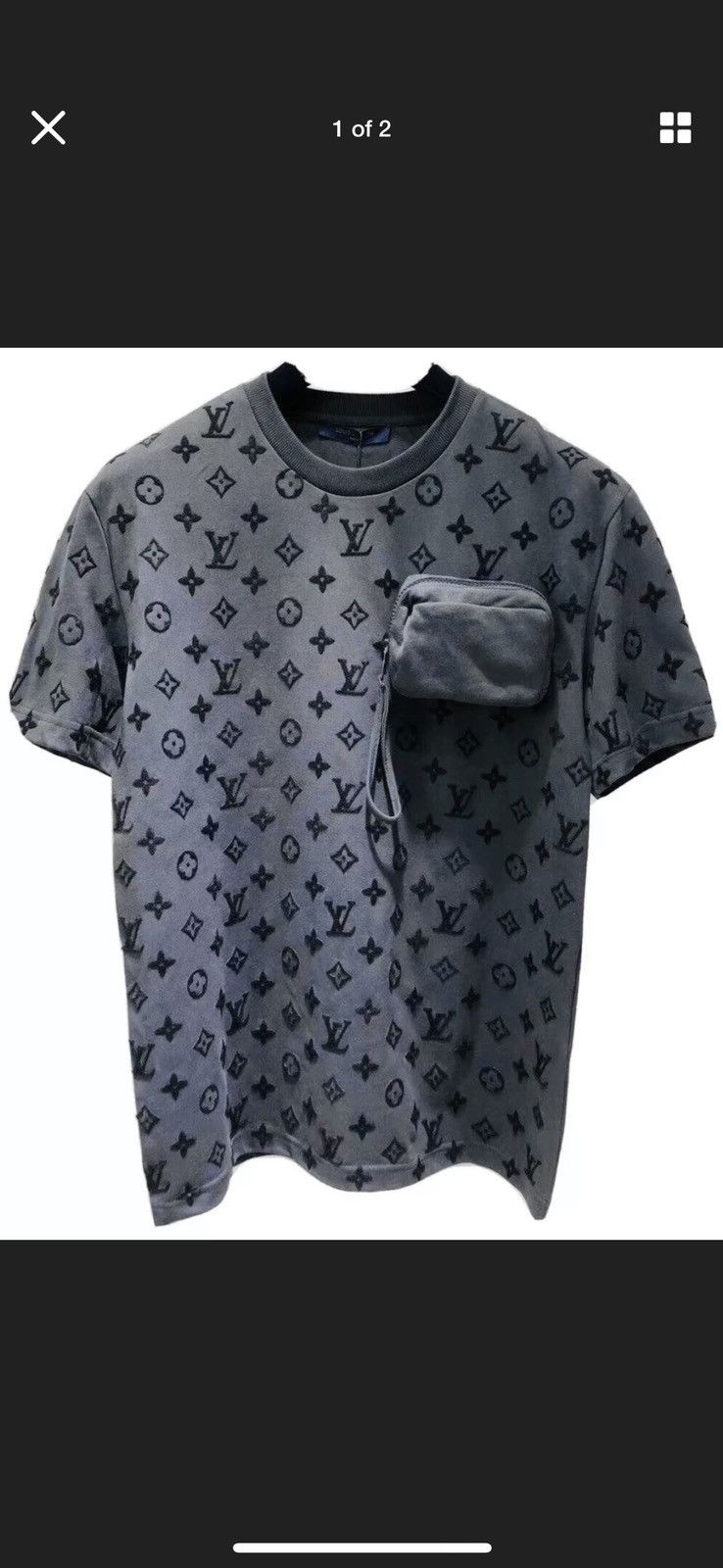 Louis Vuitton hook and loop monogram short sleeve t shirt mens