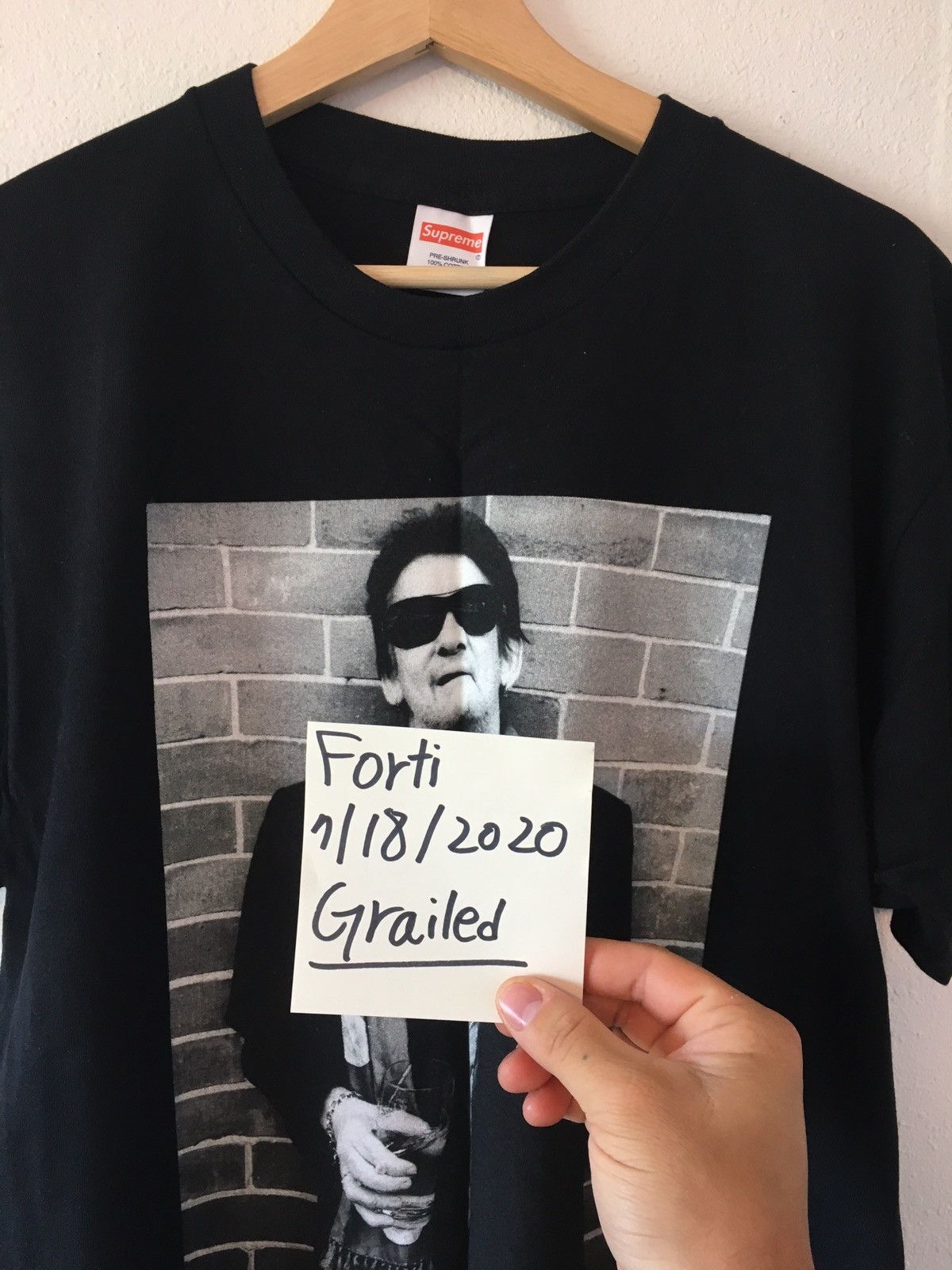 Supreme New Supreme Shane Macgowan Photo Tee Black T-Shirt Large | Grailed