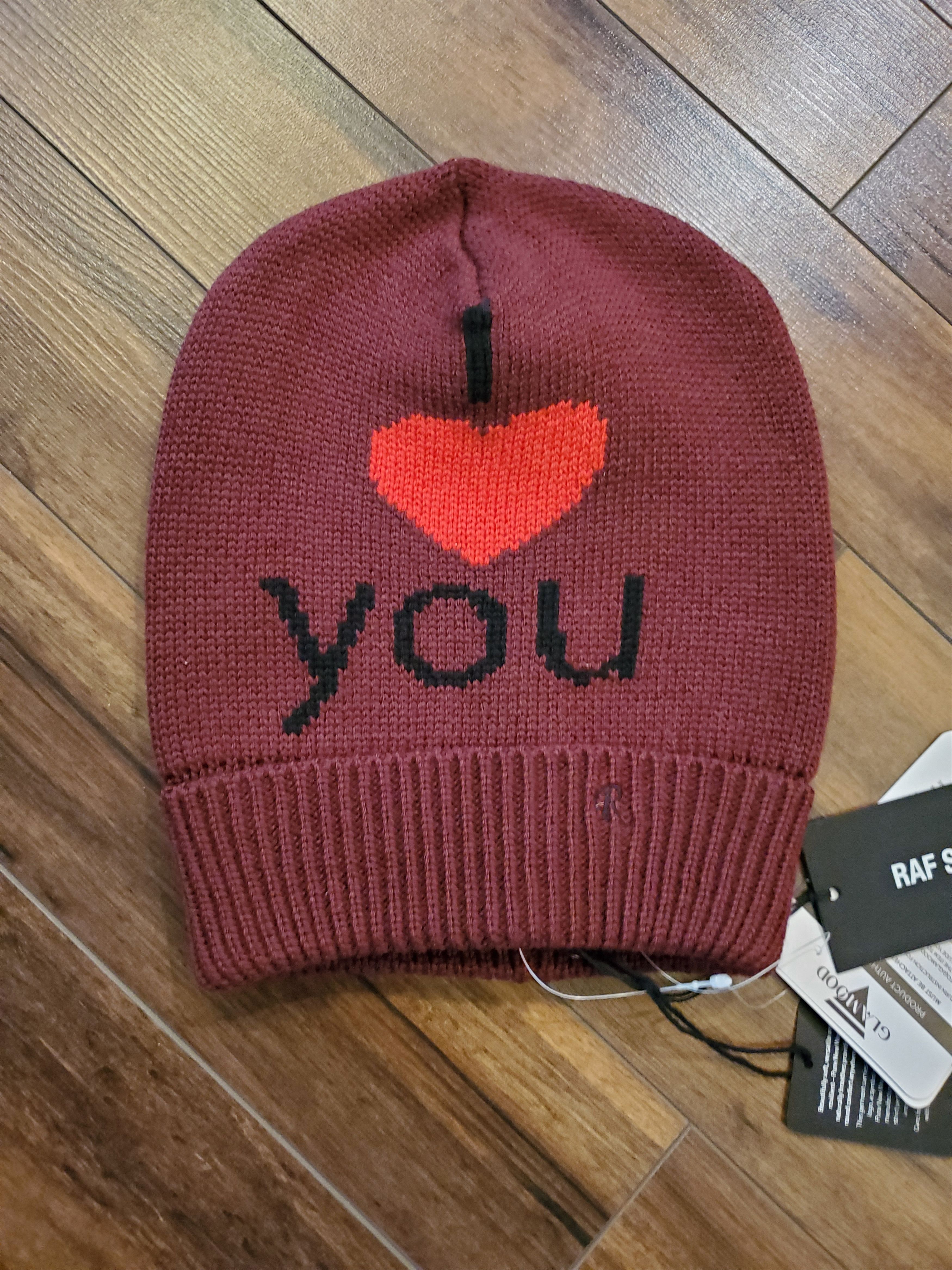 raf simons i love you beanie
