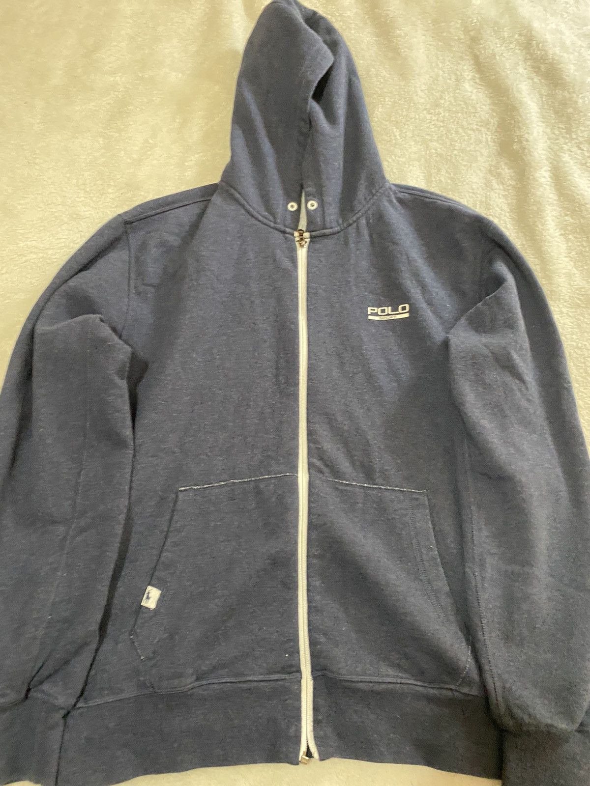 Polo Ralph Lauren navy blue polo sports zip up hoodie Grailed