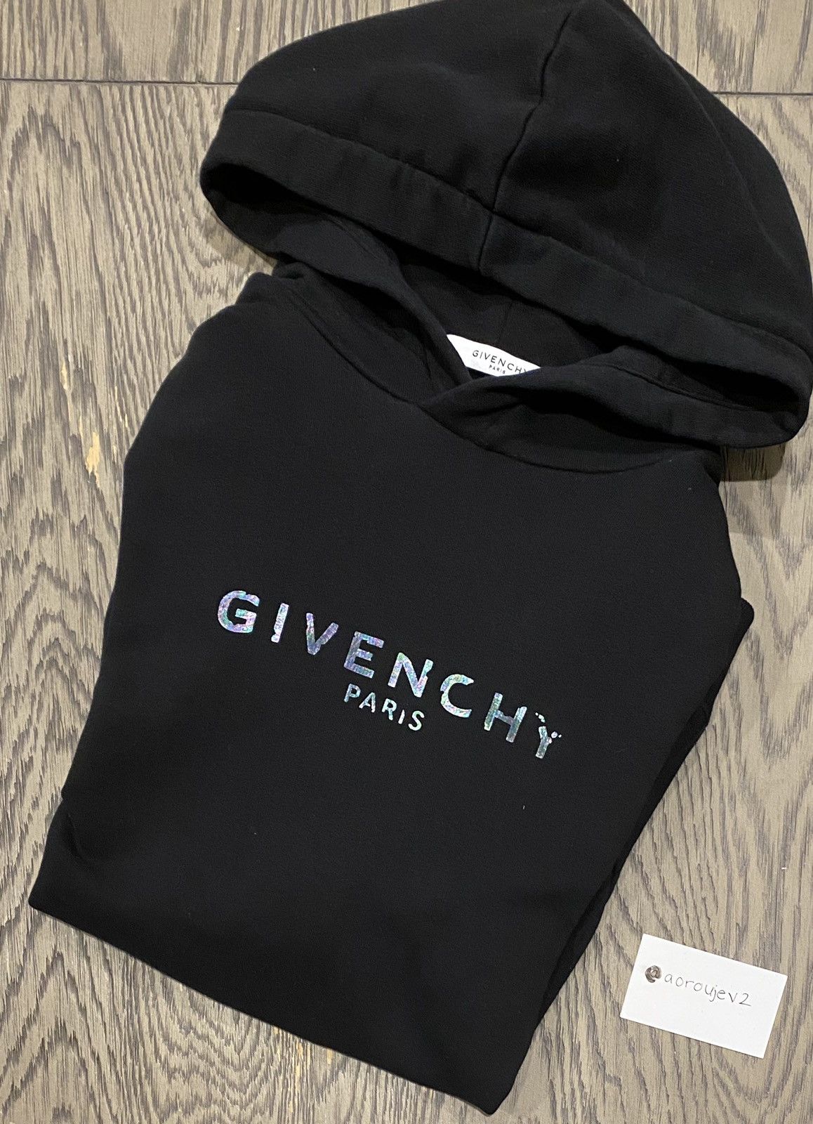 image of Givenchy Iridescent Logo Sweatshirt in Black, Men's (Size XL)