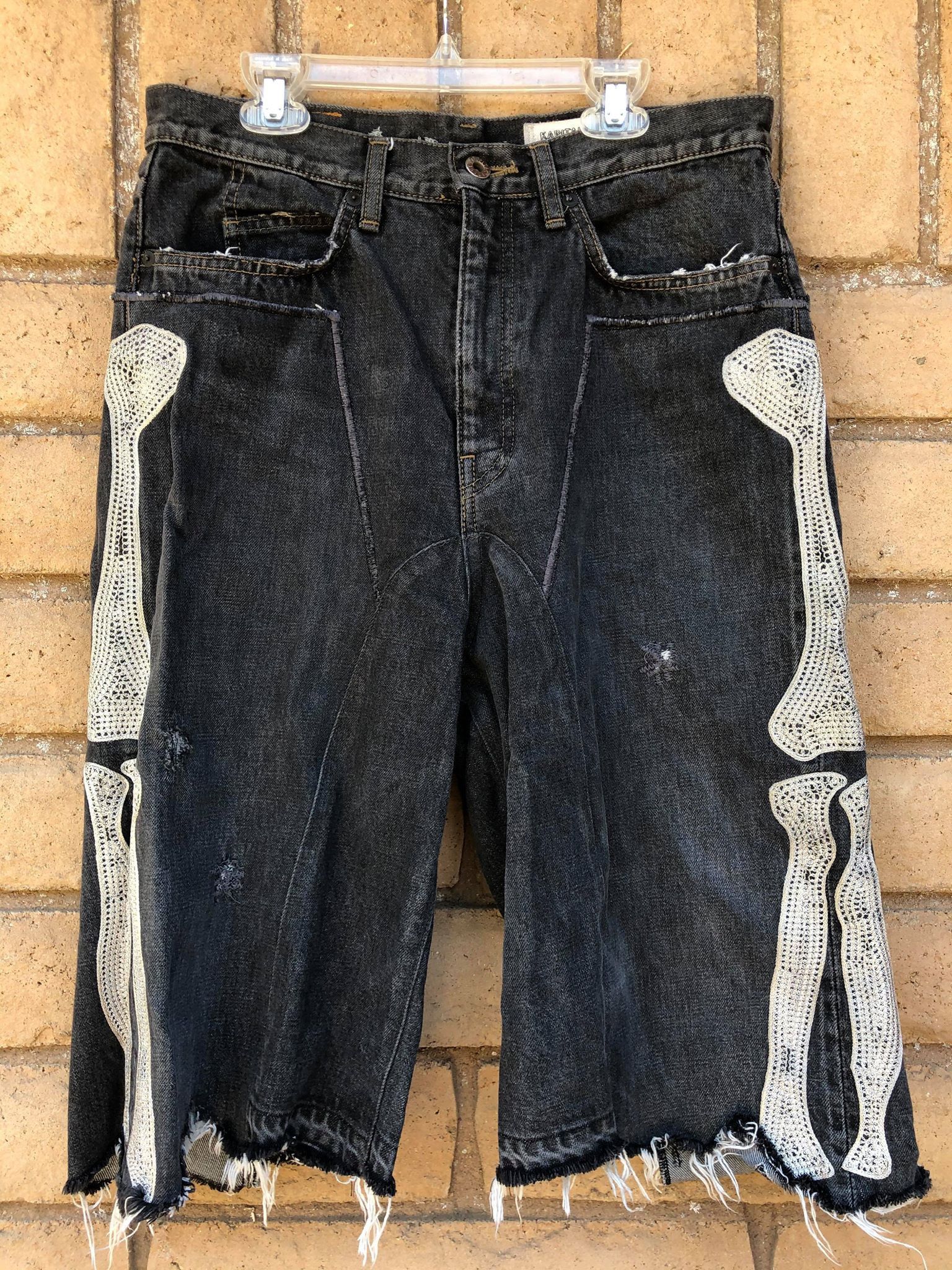 Kapital × Kapital Kountry Skeleton Bone Denim Shorts | Grailed