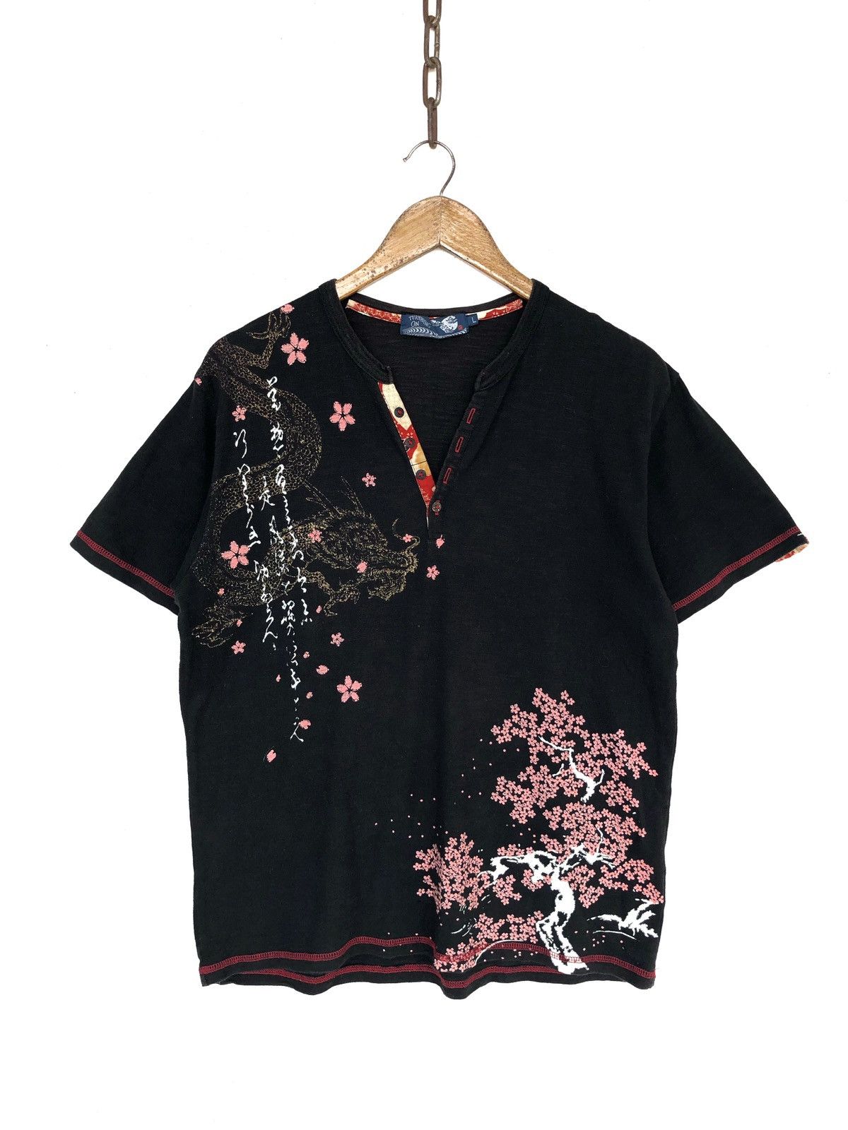 Karakuri Tamashii Vintage Japan Dragon 🐉 Embroidered Sakura Sukajan Shirt Size US M / EU 48-50 / 2 - 1 Thumbnail