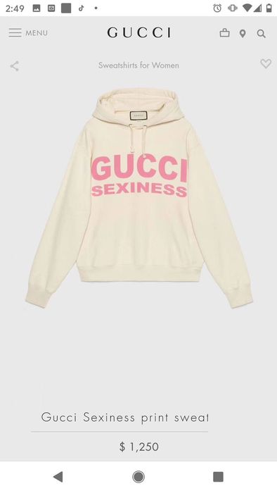 Gucci Gucci Sexiness Print Sweatshirt Baige Grailed