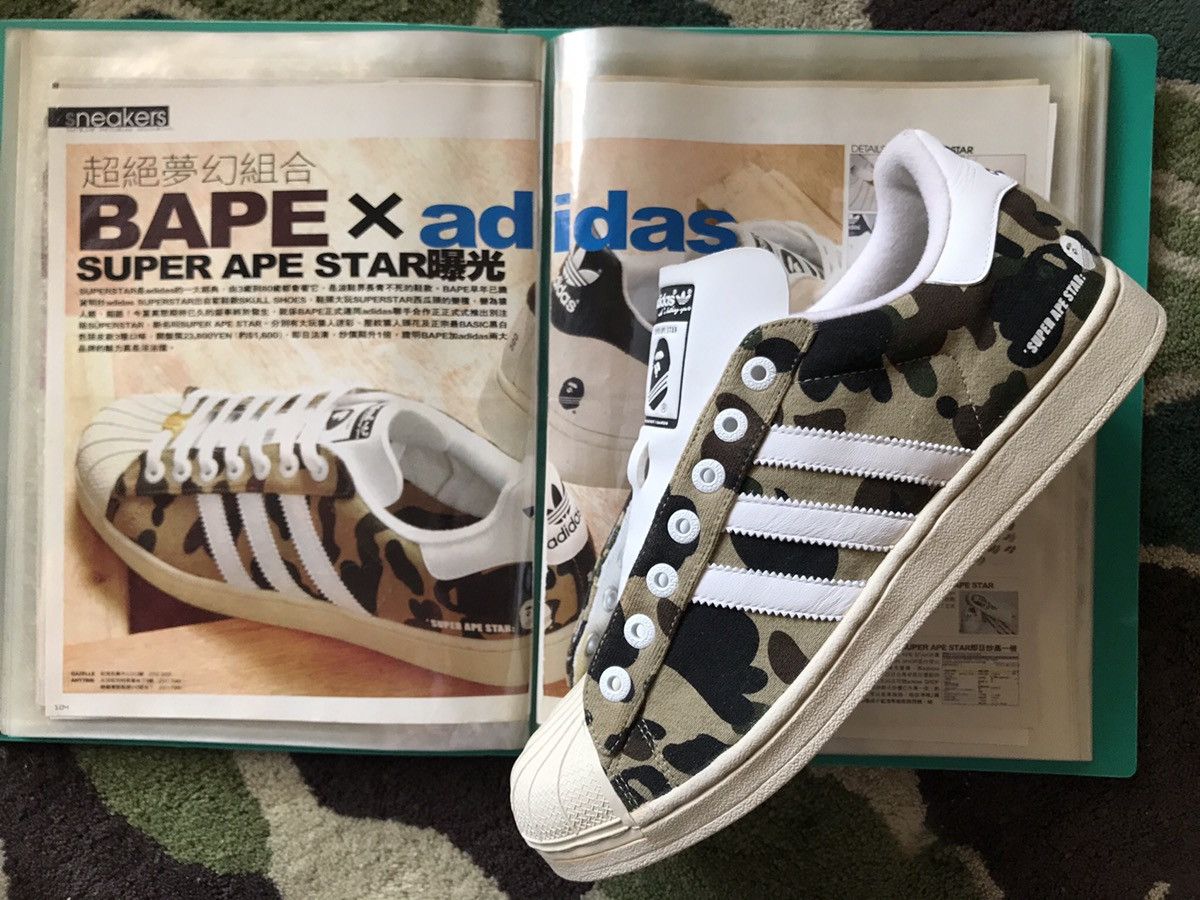 Adidas Bape X Superstar Super Ape Star Grailed