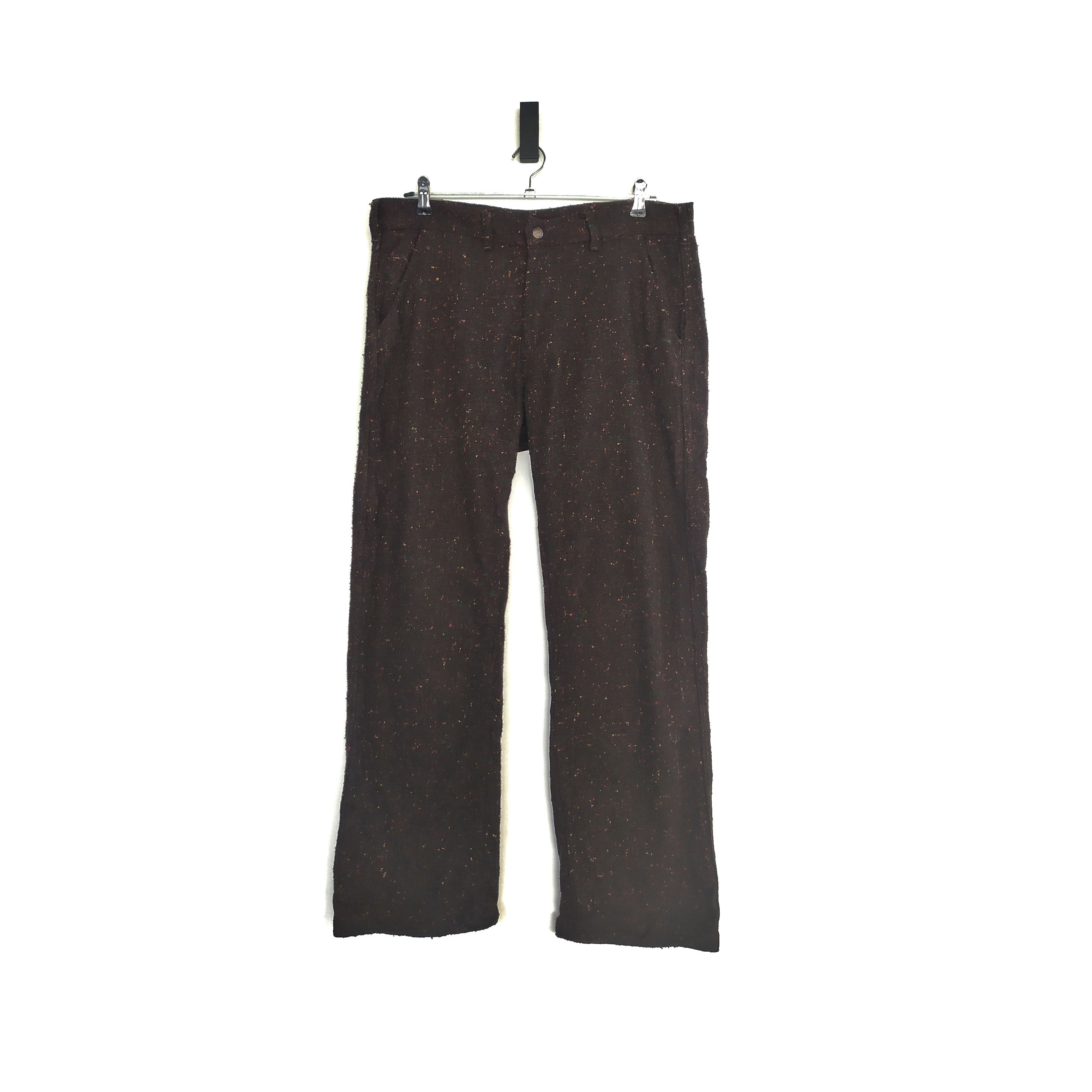 Vintage High! Standard Wool Nep Speckled Donegal Tweed Trousers Size US 34 / EU 50 - 4 Thumbnail