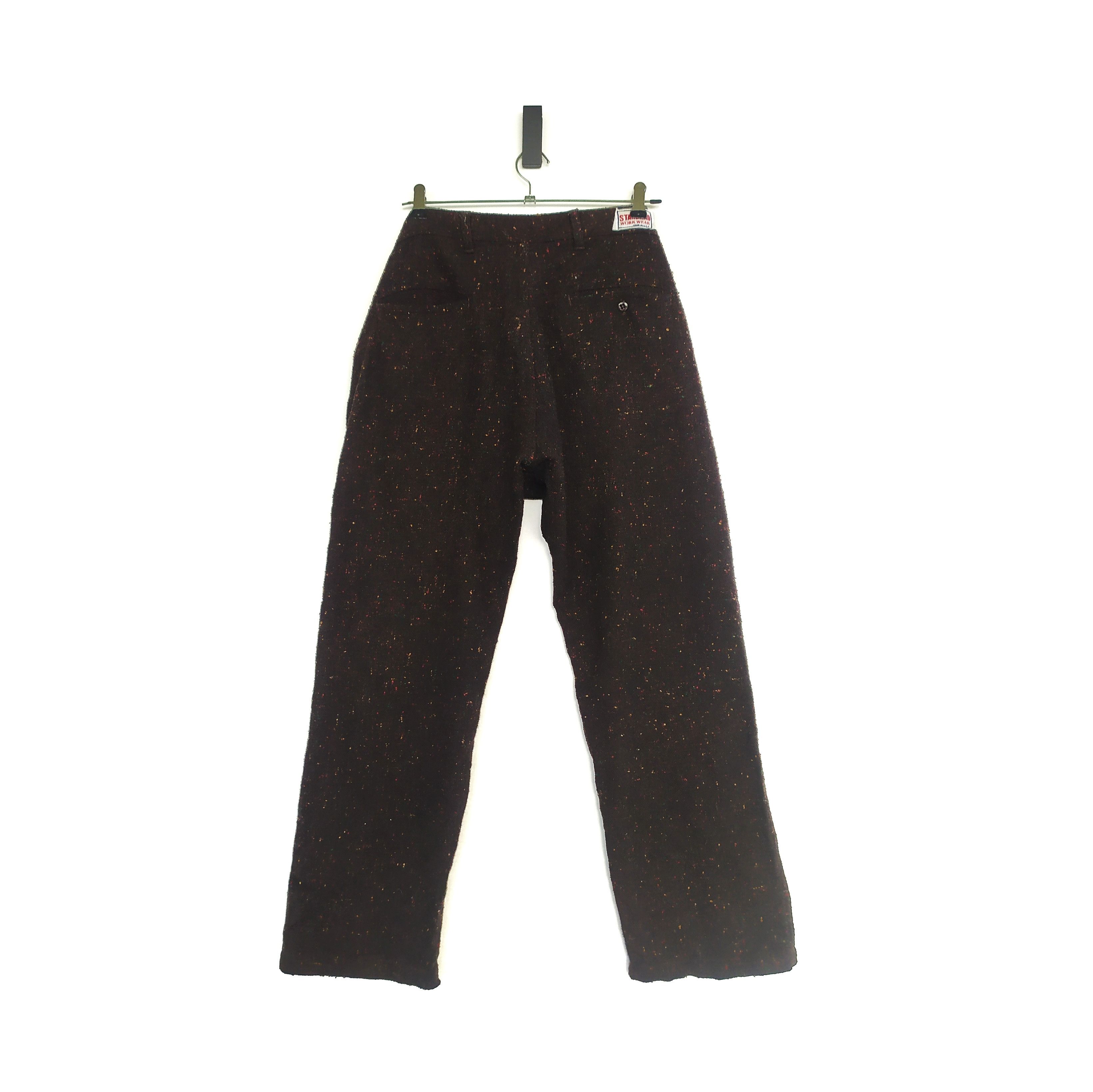 Vintage High! Standard Wool Nep Speckled Donegal Tweed Trousers Size US 34 / EU 50 - 5 Thumbnail