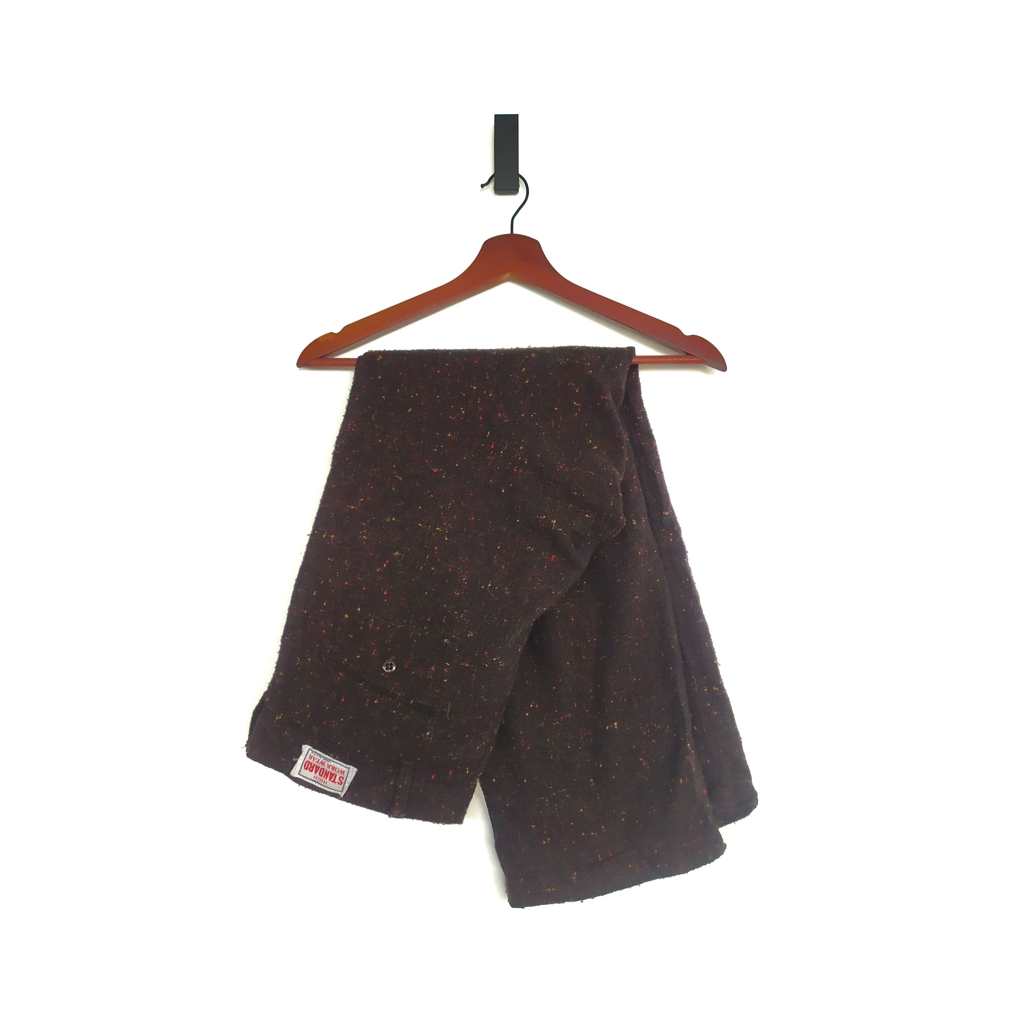 Vintage High! Standard Wool Nep Speckled Donegal Tweed Trousers Size US 34 / EU 50 - 3 Thumbnail