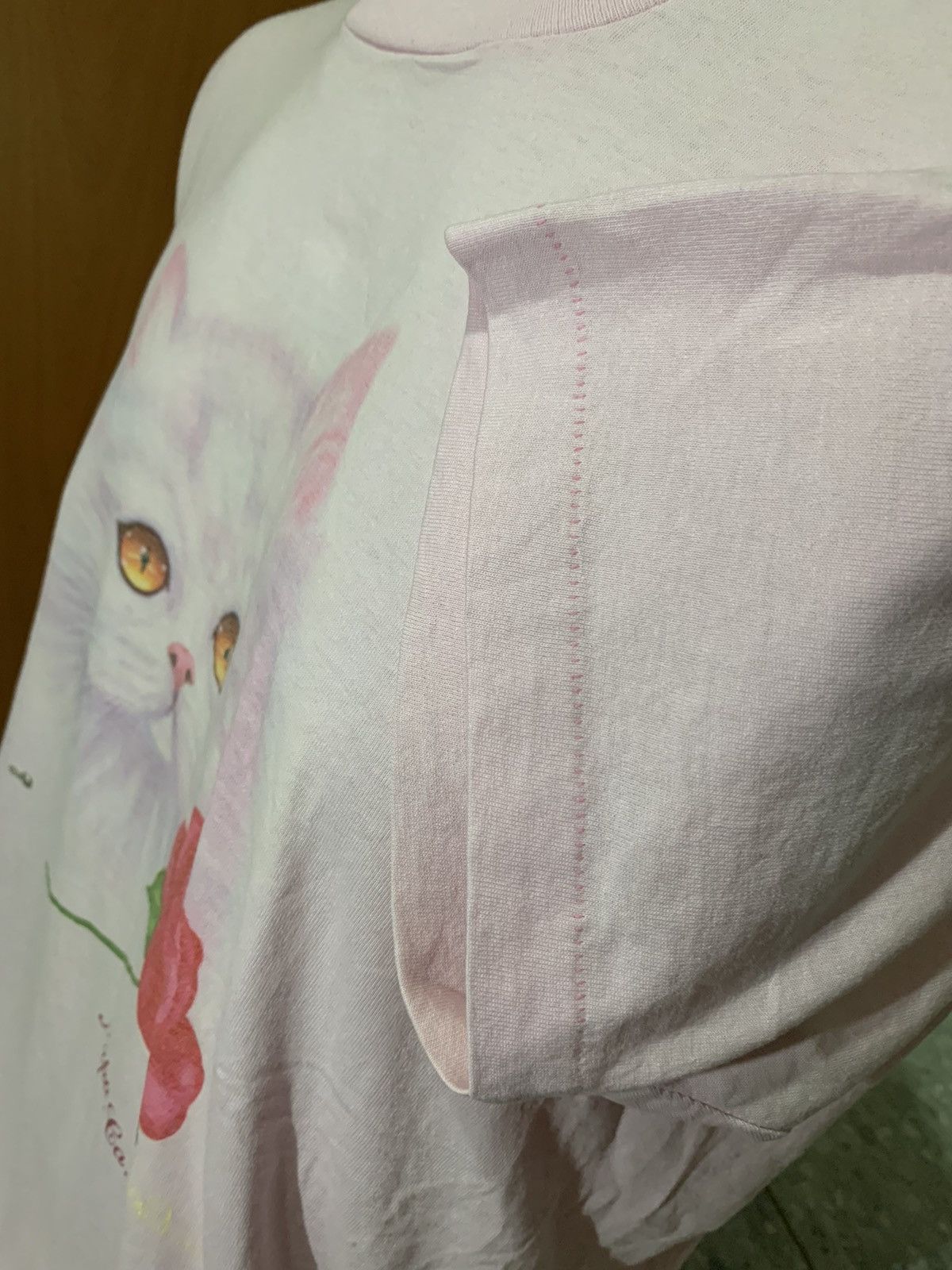 Other Vintage 90s White Cat Graphic Tee Size US L / EU 52-54 / 3 - 6 Thumbnail