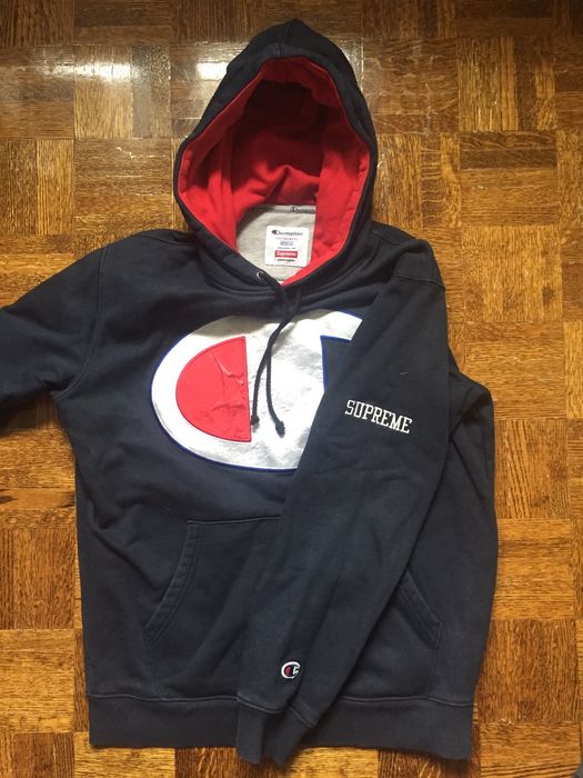 Supreme champion shop hoodie navy