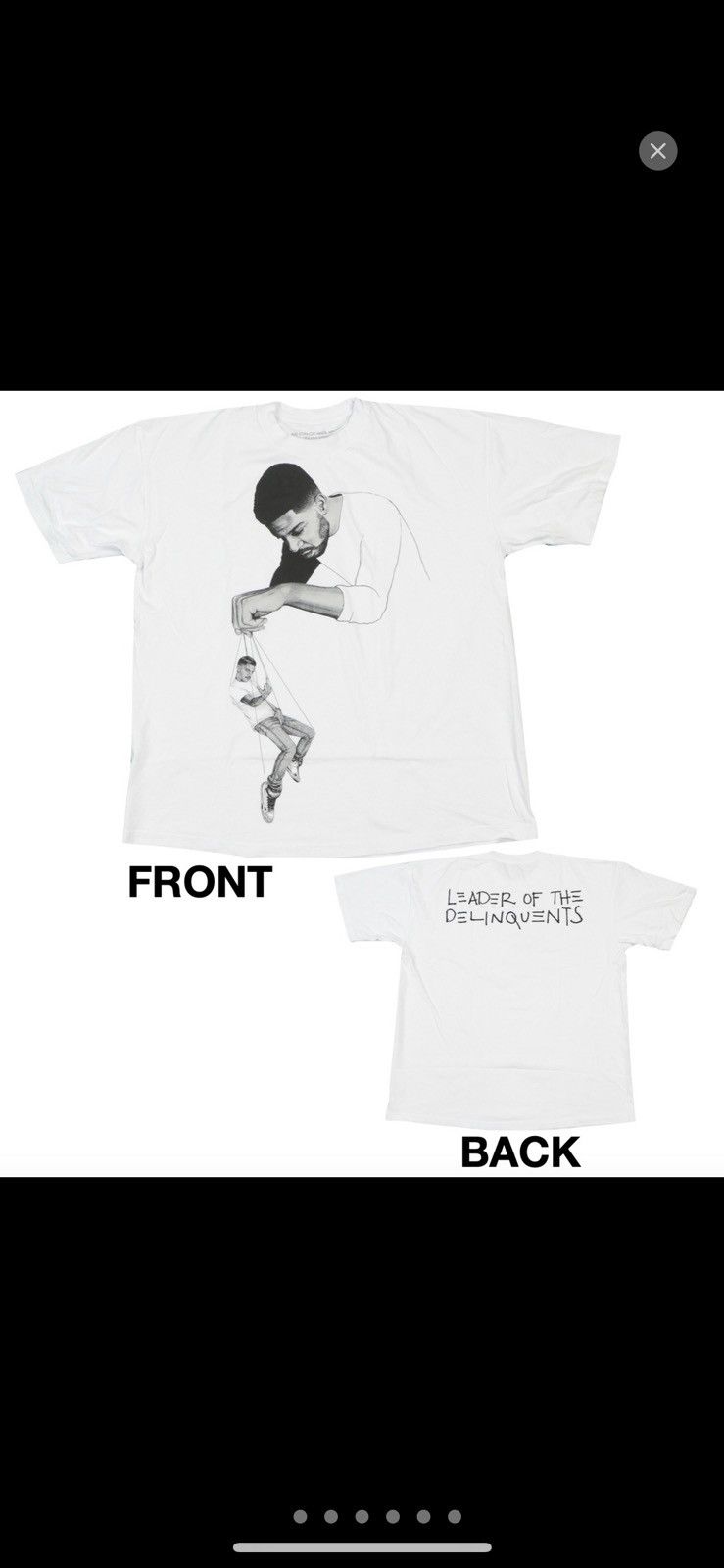 Tシャツ・カットソー Kid Cudi C/O Virgil Abloh \"Pulling Strings\" T-Shirt White KID CUDI C/O VIRGIL ABLOH Off White Pulling Strings LOTD