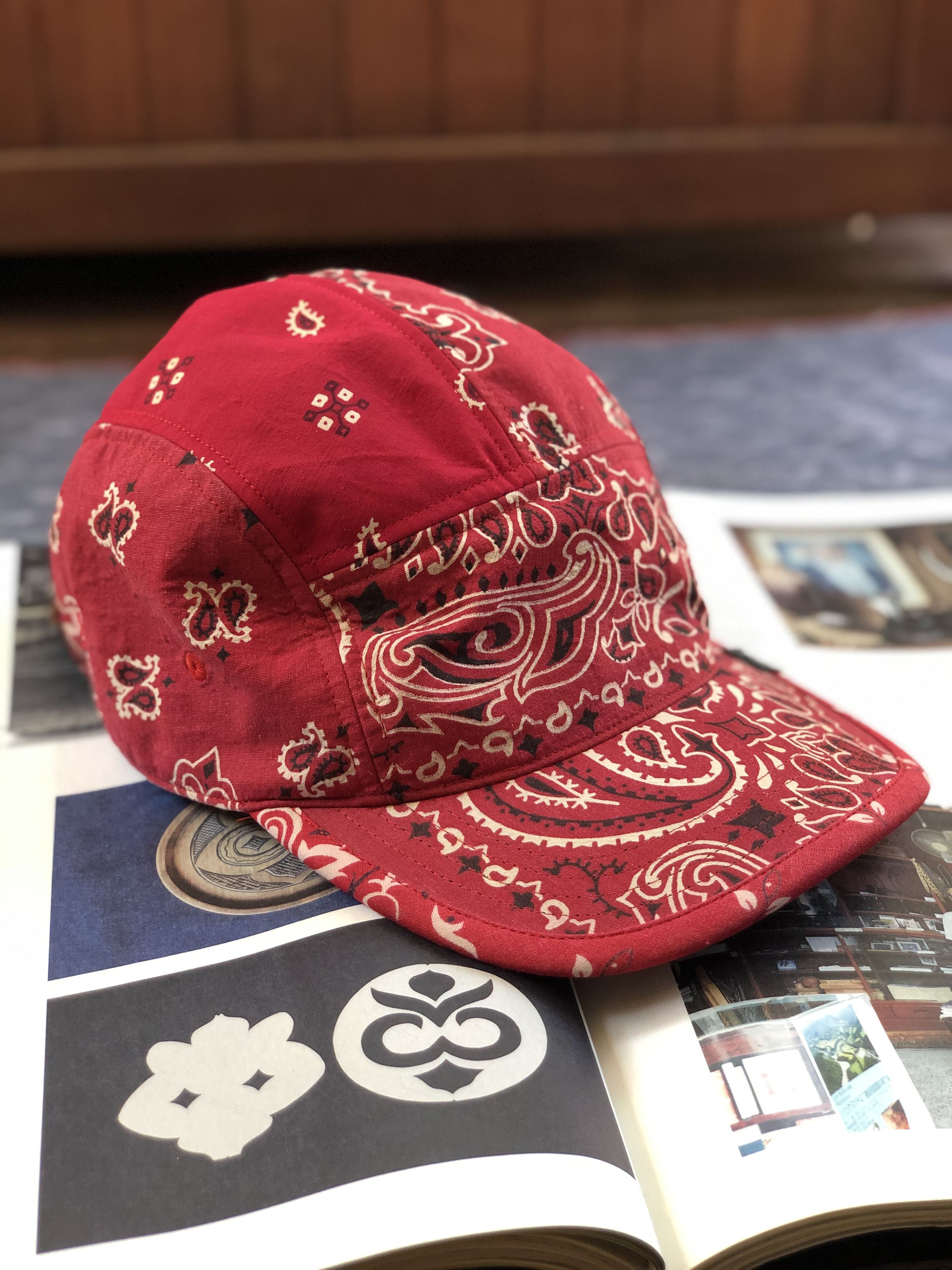 image of Visvim I.c.t. Camp Cap in Red, Men's