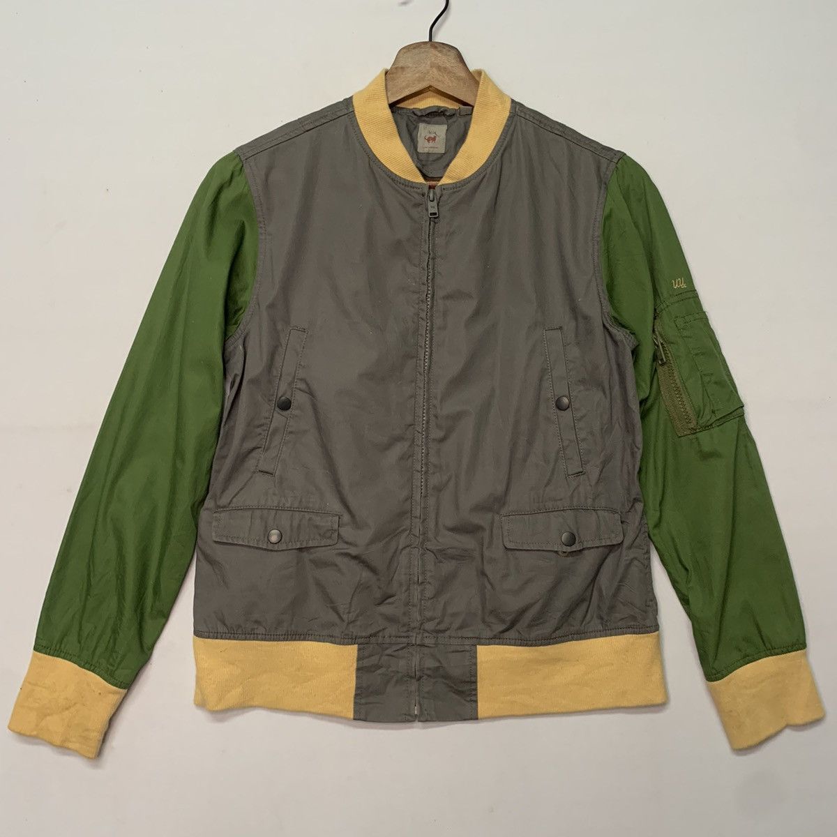image of Sick Undercover x Uniqlo Zipper Jacket Kids 7-8 Years in Green Gray Yellow (Size Small)