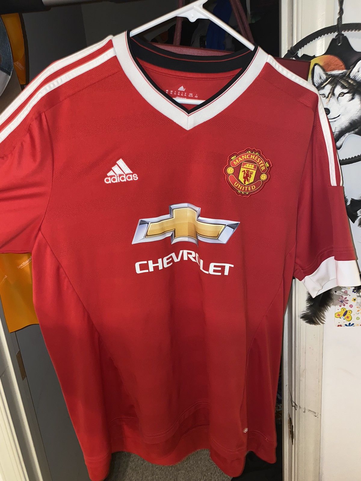 Adidas New Adidas Manchester United Chevrolet Soccer Jersey Red 