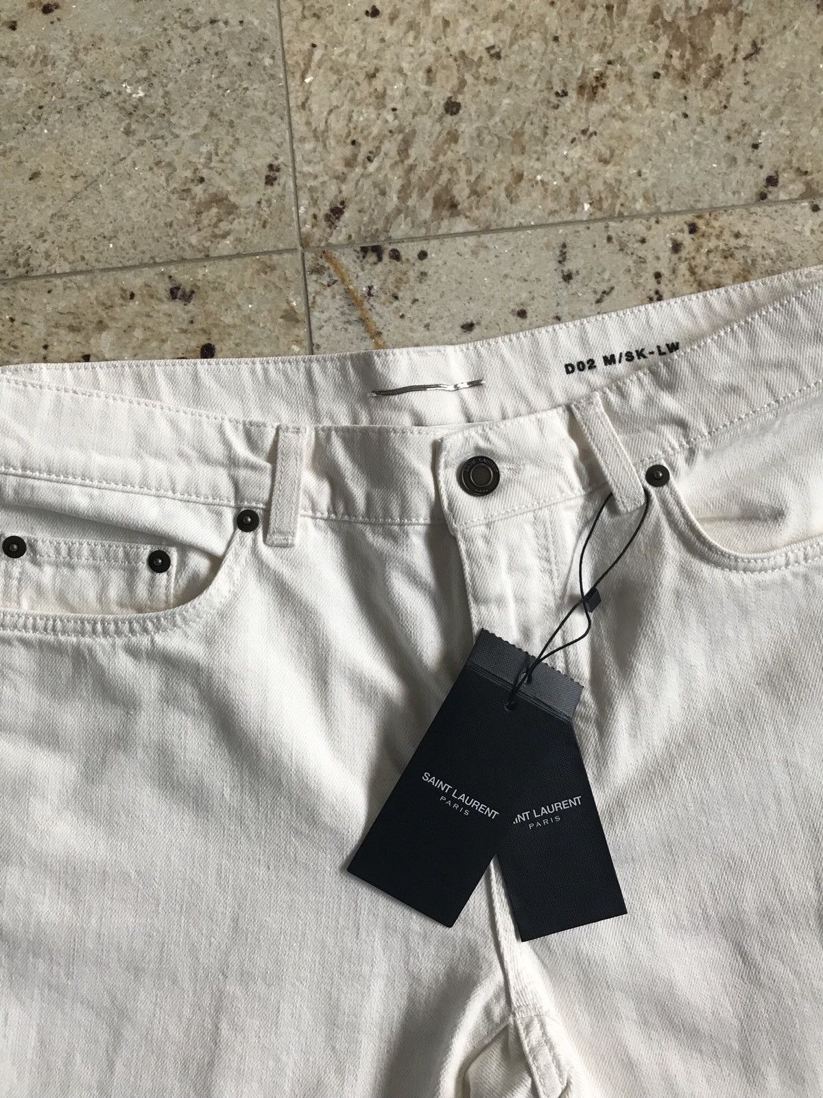 Saint Laurent Paris D02 White Destroyed Knees Size US 32 / EU 48 - 10 Thumbnail