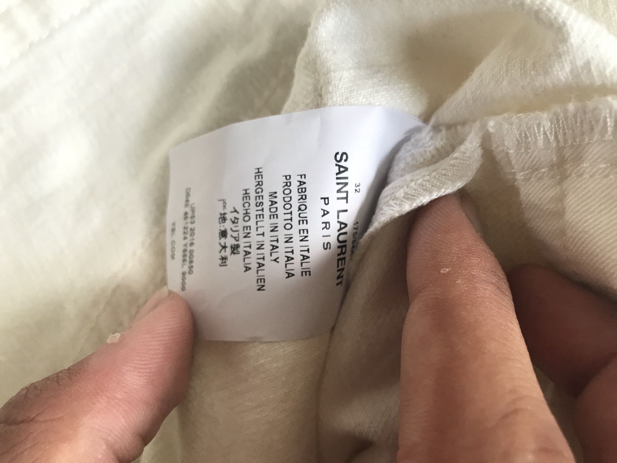 Saint Laurent Paris D02 White Destroyed Knees Size US 32 / EU 48 - 6 Thumbnail