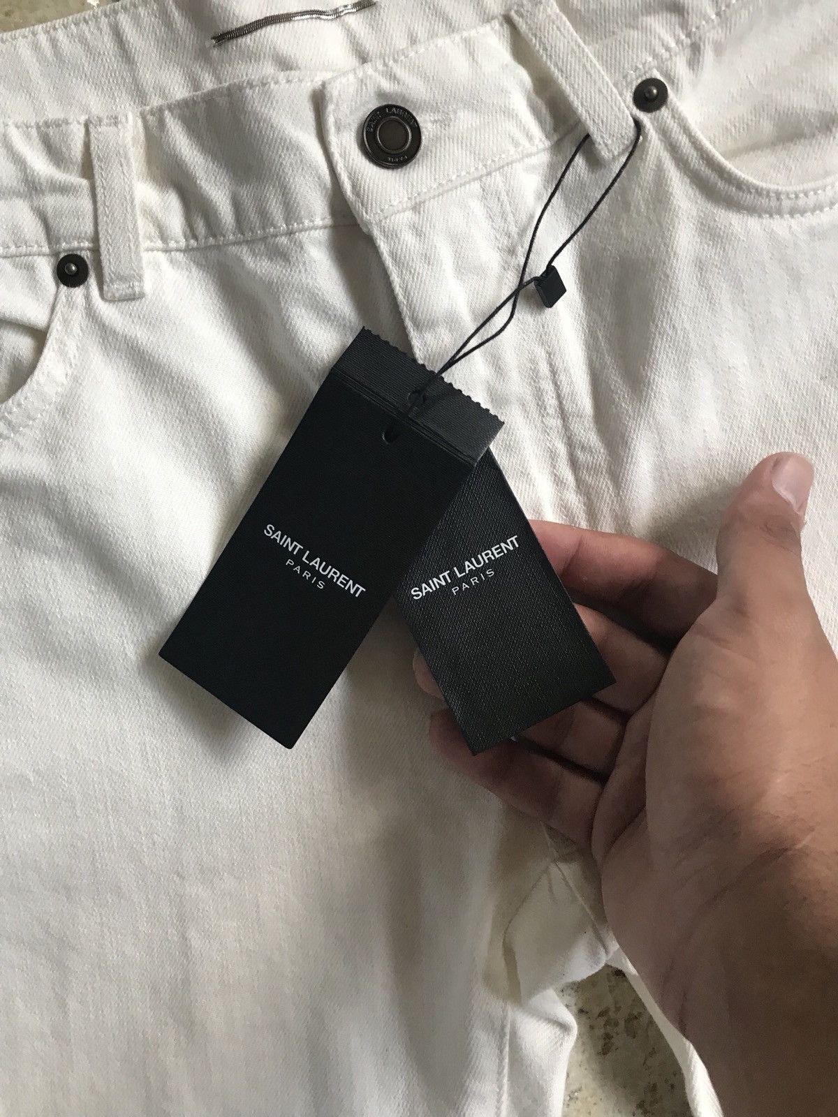 Saint Laurent Paris D02 White Destroyed Knees Size US 32 / EU 48 - 9 Thumbnail