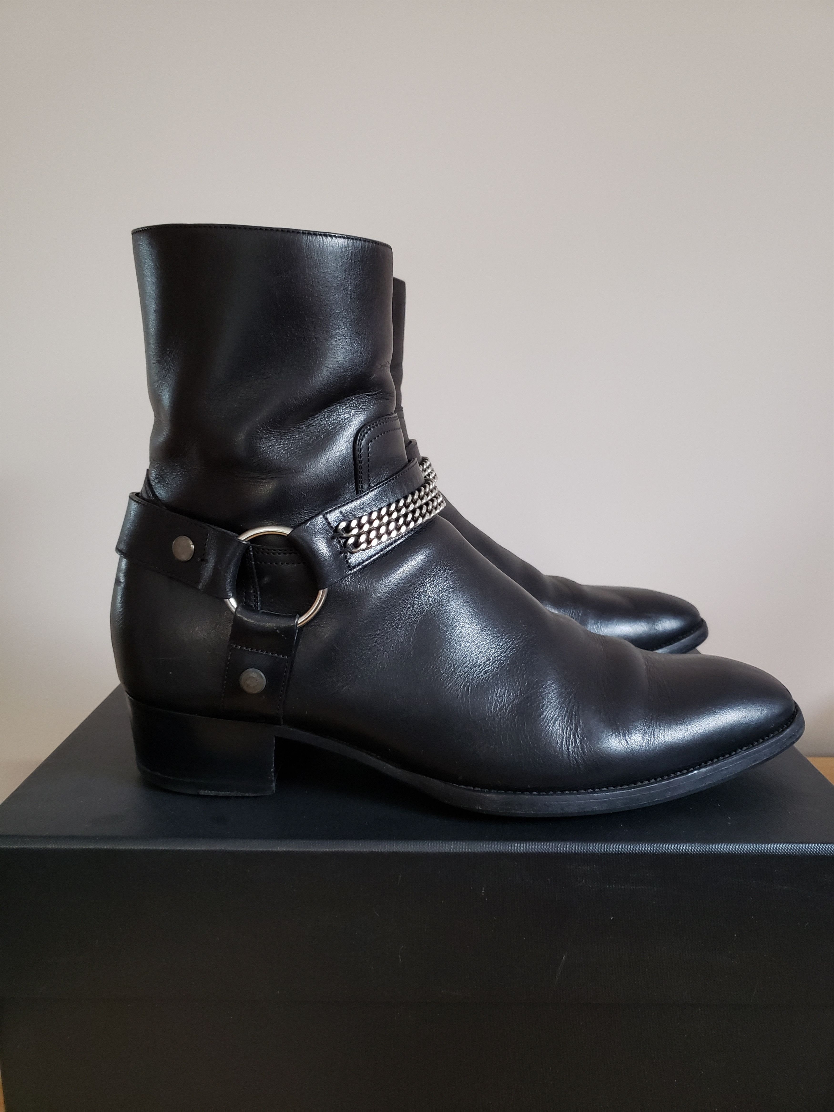 Saint Laurent Paris FW13 Chain Wyatt Harness Boots | Grailed