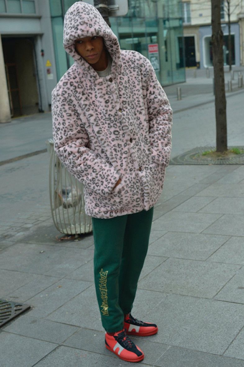 Gosha Rubchinskiy Leopard Print Pink Faux Fur Coat AW14 | Grailed