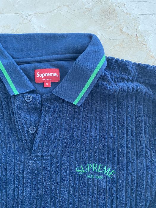 Supreme Supreme Cable Knit Terry Polo Green Size Small | Grailed