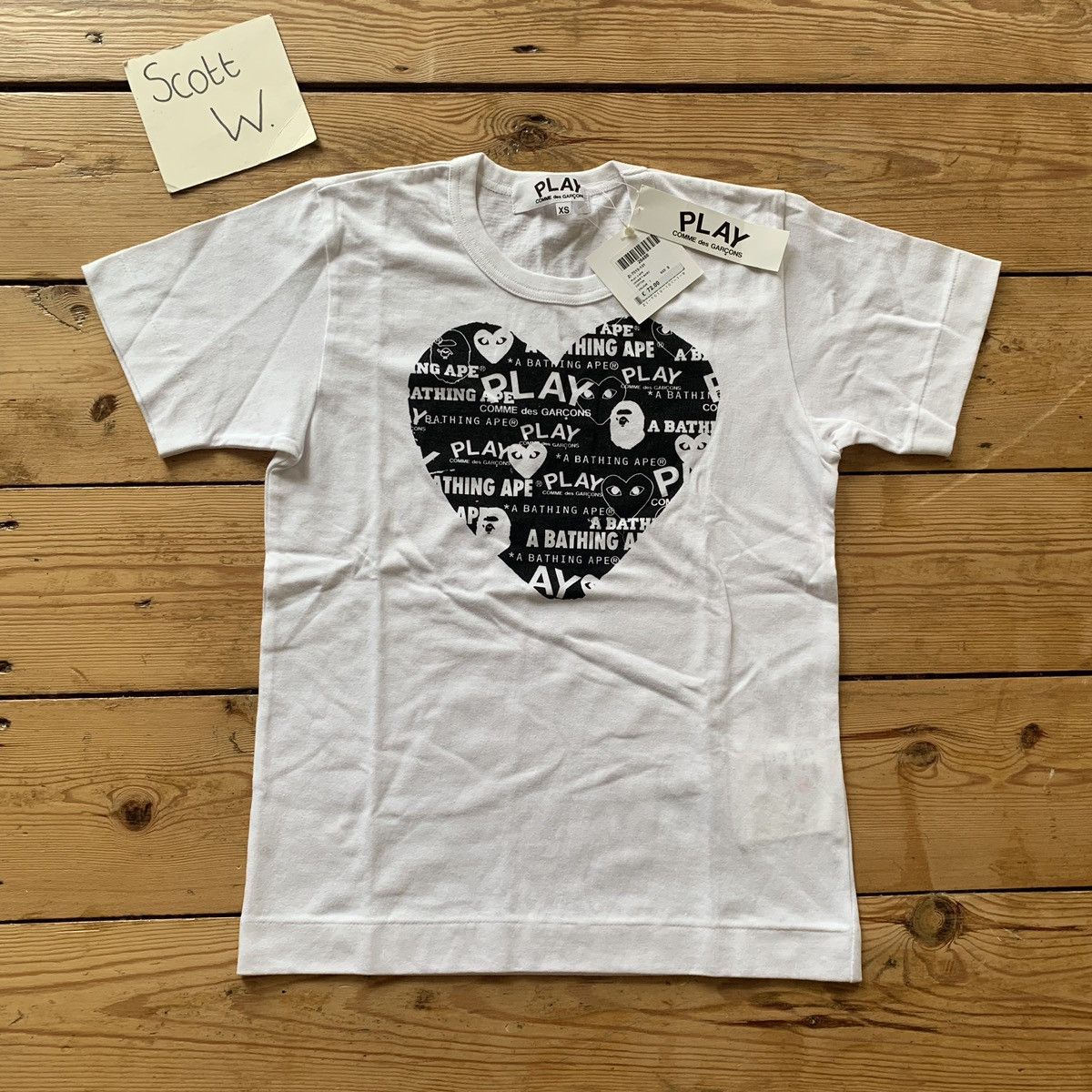 Bape Comme Des Garcons Play S S12 Bape x CDG Play Tee Grailed