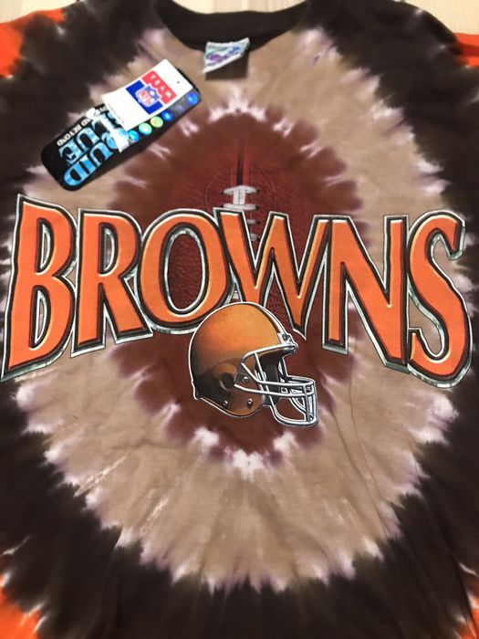 Vintage CLEVELAND BROWNS Tie Dye T Shirt by Liquid Blue 