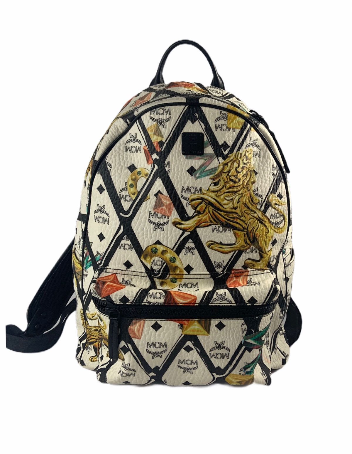 MCM small stark motif rombi backpack MCM Stark Mini Embossed Leather Backpack | Neiman Marcus main image 4