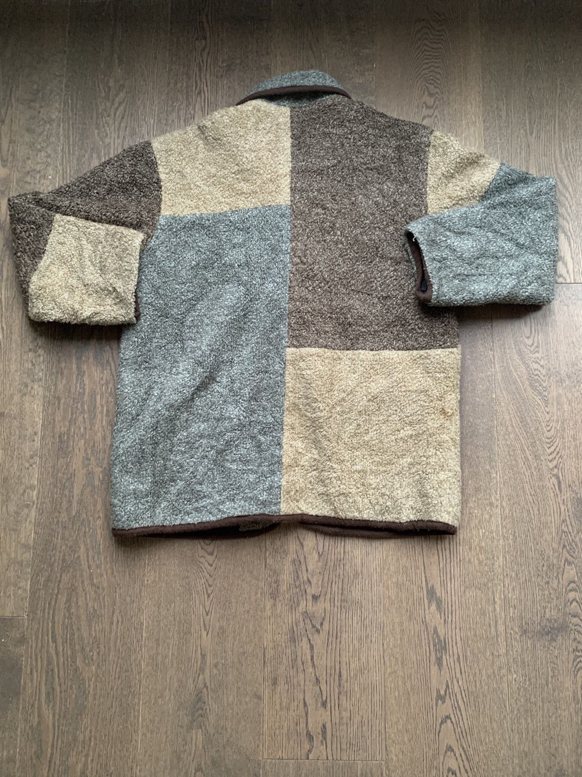 Japanese Brand × Junya Watanabe Patchwork Fleece Pocket Fur Overcoat jacket Size US M / EU 48-50 / 2 - 2 Thumbnail