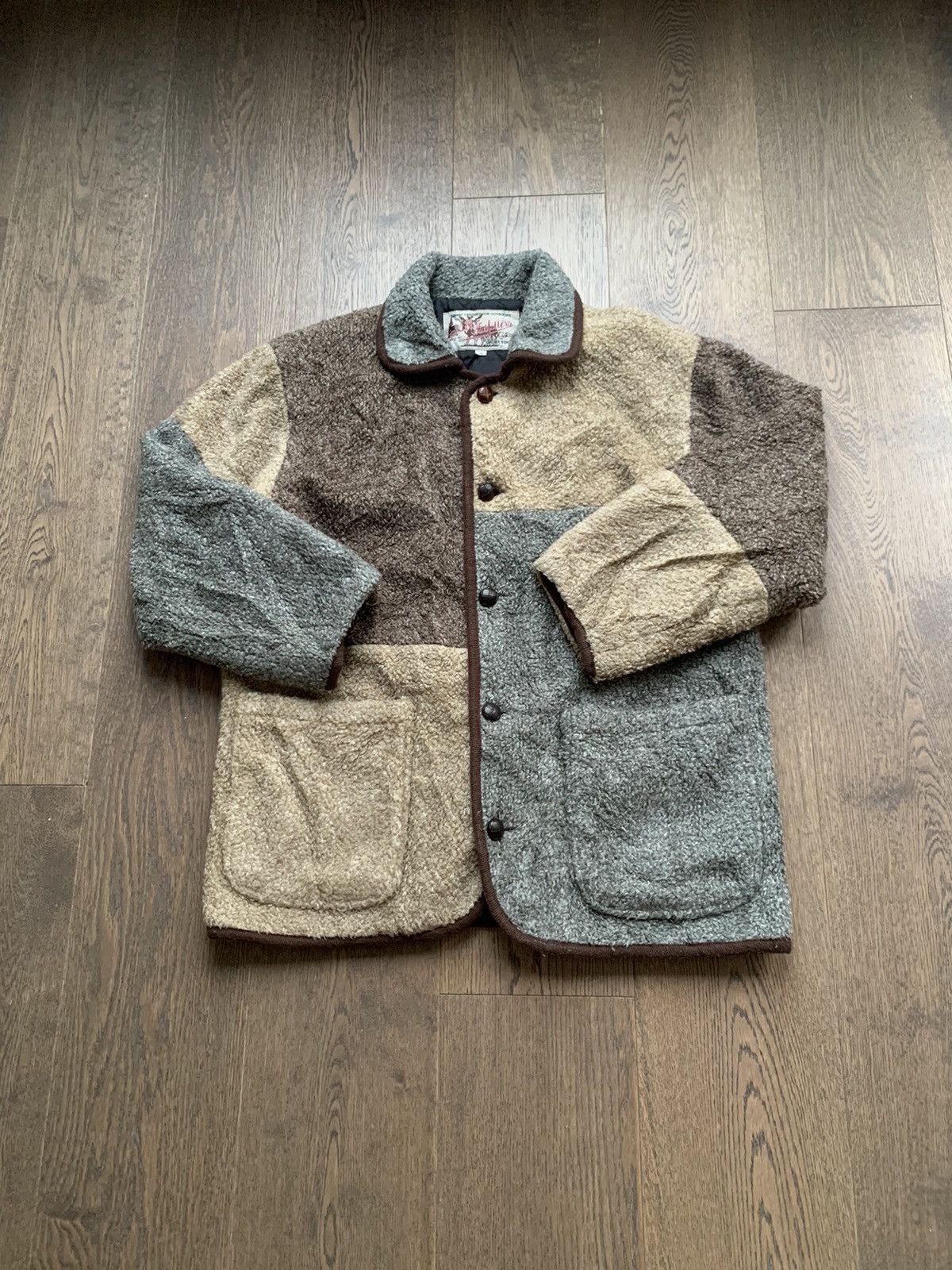 Japanese Brand × Junya Watanabe Patchwork Fleece Pocket Fur Overcoat jacket Size US M / EU 48-50 / 2 - 1 Thumbnail