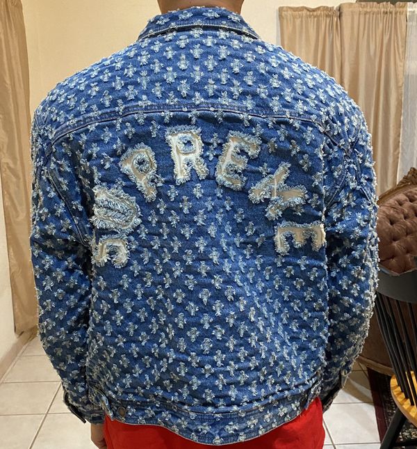 Supreme Supreme Hole Punch Denim Jacket size Large Blue | Grailed