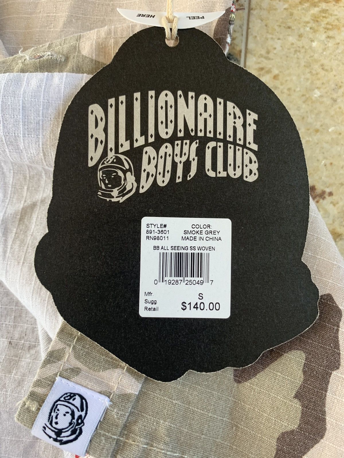 Billionaire Boys Club BB All Seeing Woven Smoke Grey Button Up SS Size US S / EU 44-46 / 1 - 14 Thumbnail