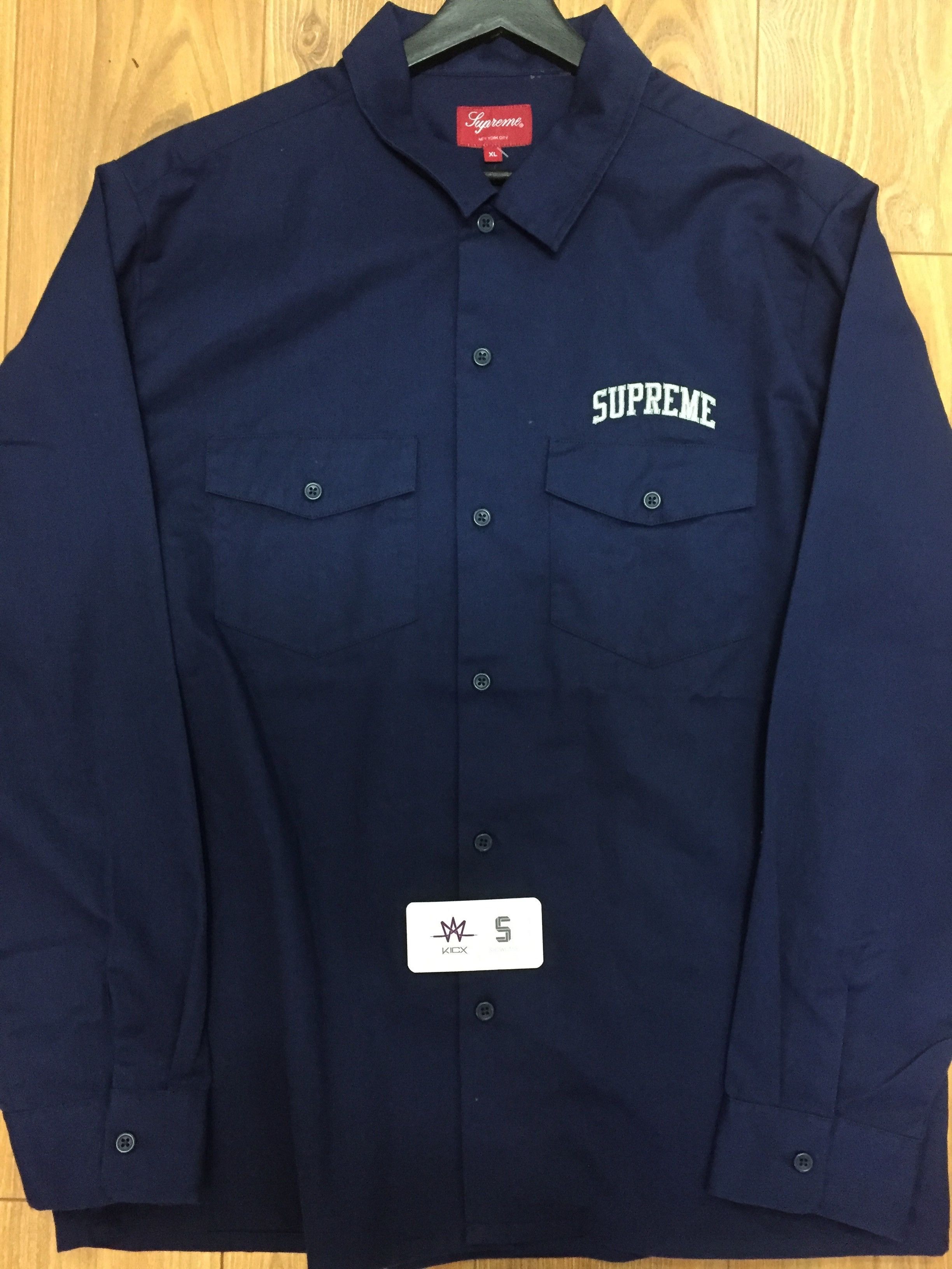 Supreme arc logo work hot sale shirt