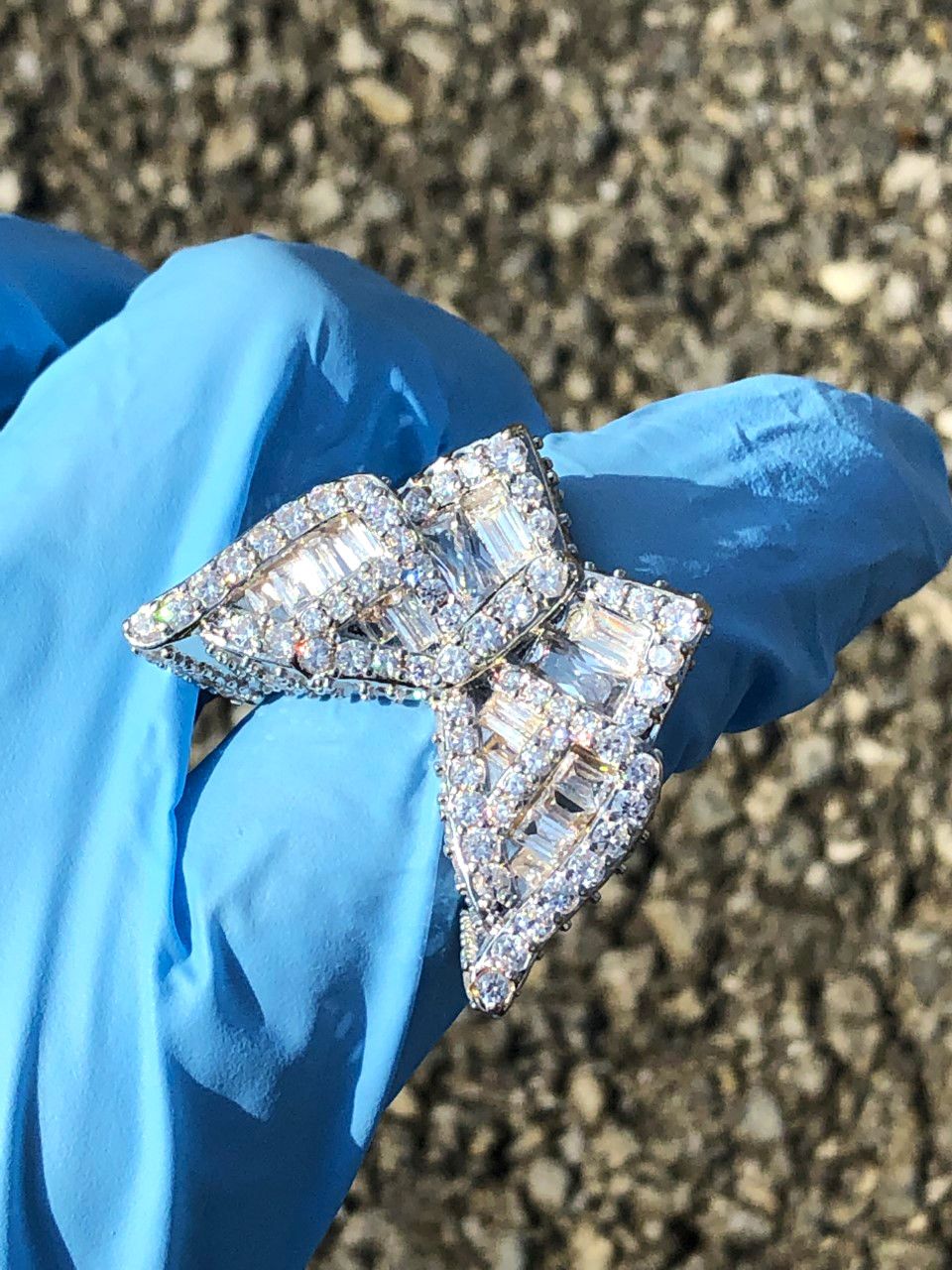 Jewelry Baguette Diamond Butterfly Ring size 8 Size ONE SIZE - 3 Thumbnail