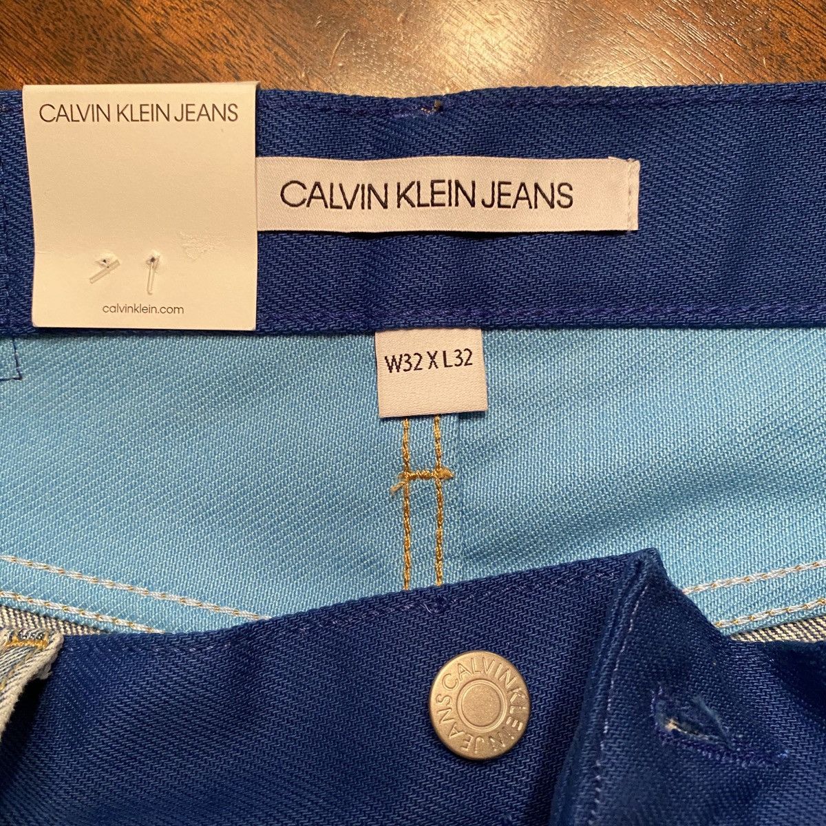 Calvin Klein Brand NWT Rare Calvin Klein Blue Color-block Denim Jeans Size US 32 / EU 48 - 2 Thumbnail