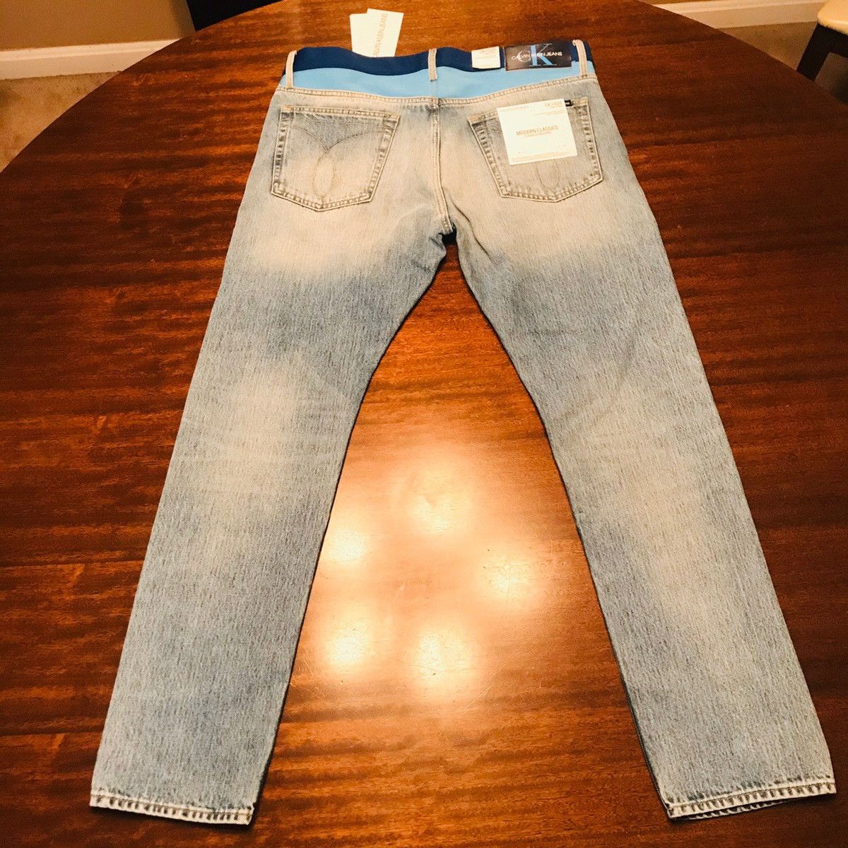 Calvin Klein Brand NWT Rare Calvin Klein Blue Color-block Denim Jeans Size US 32 / EU 48 - 4 Thumbnail
