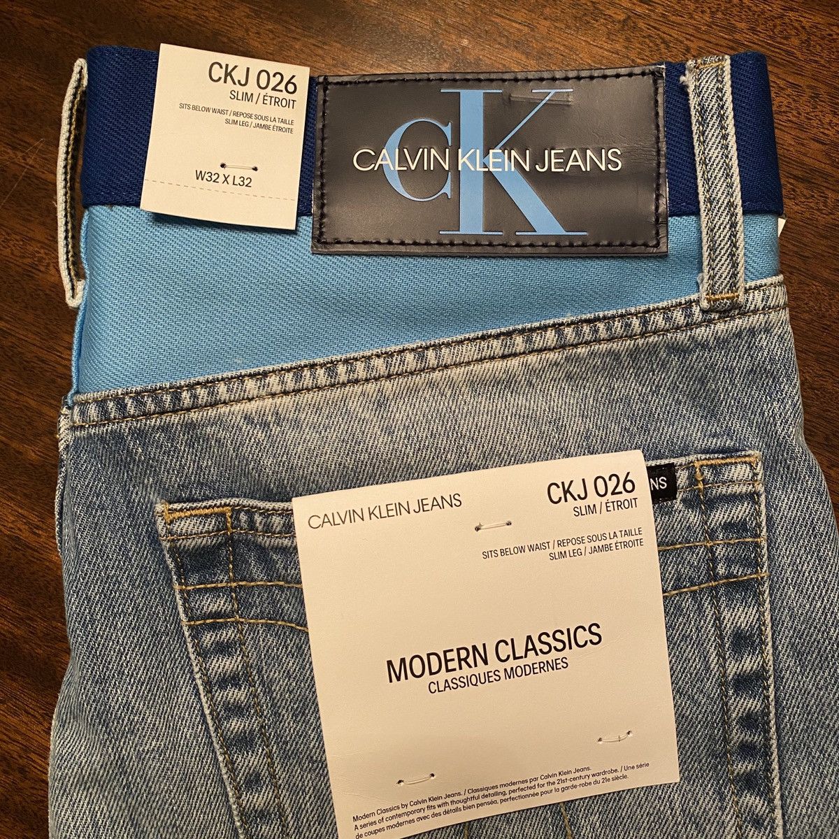 Calvin Klein Brand NWT Rare Calvin Klein Blue Color-block Denim Jeans Size US 32 / EU 48 - 3 Thumbnail