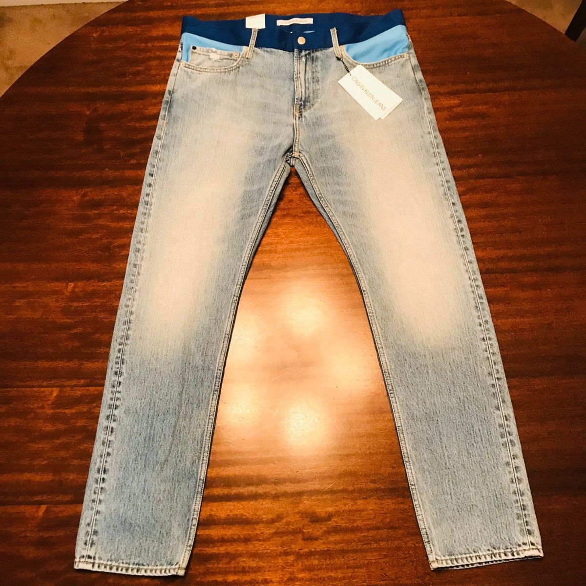 Calvin Klein Brand NWT Rare Calvin Klein Blue Color-block Denim Jeans Size US 32 / EU 48 - 1 Thumbnail