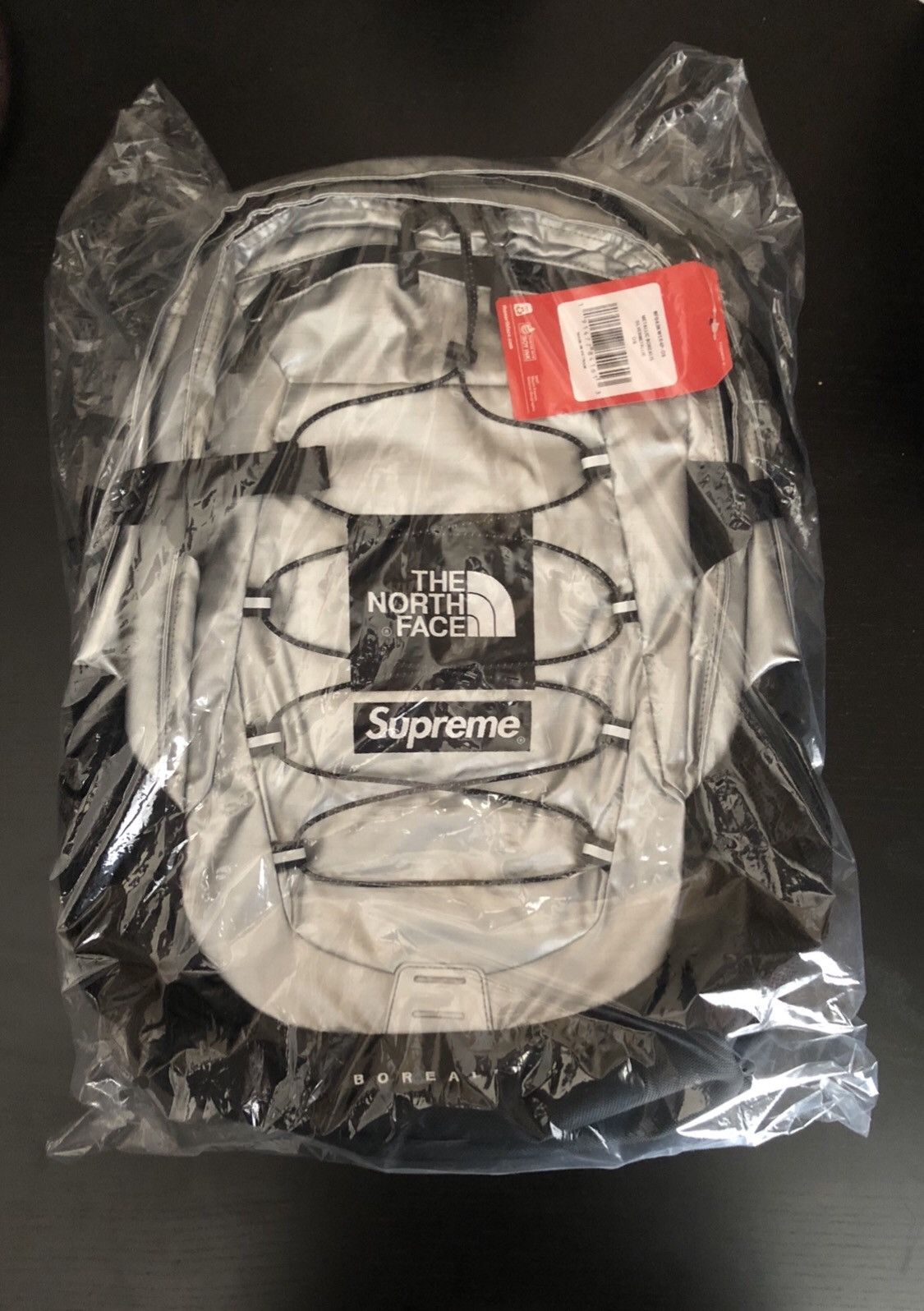 Supreme The North Face Metallic Borealis Backpack Silver